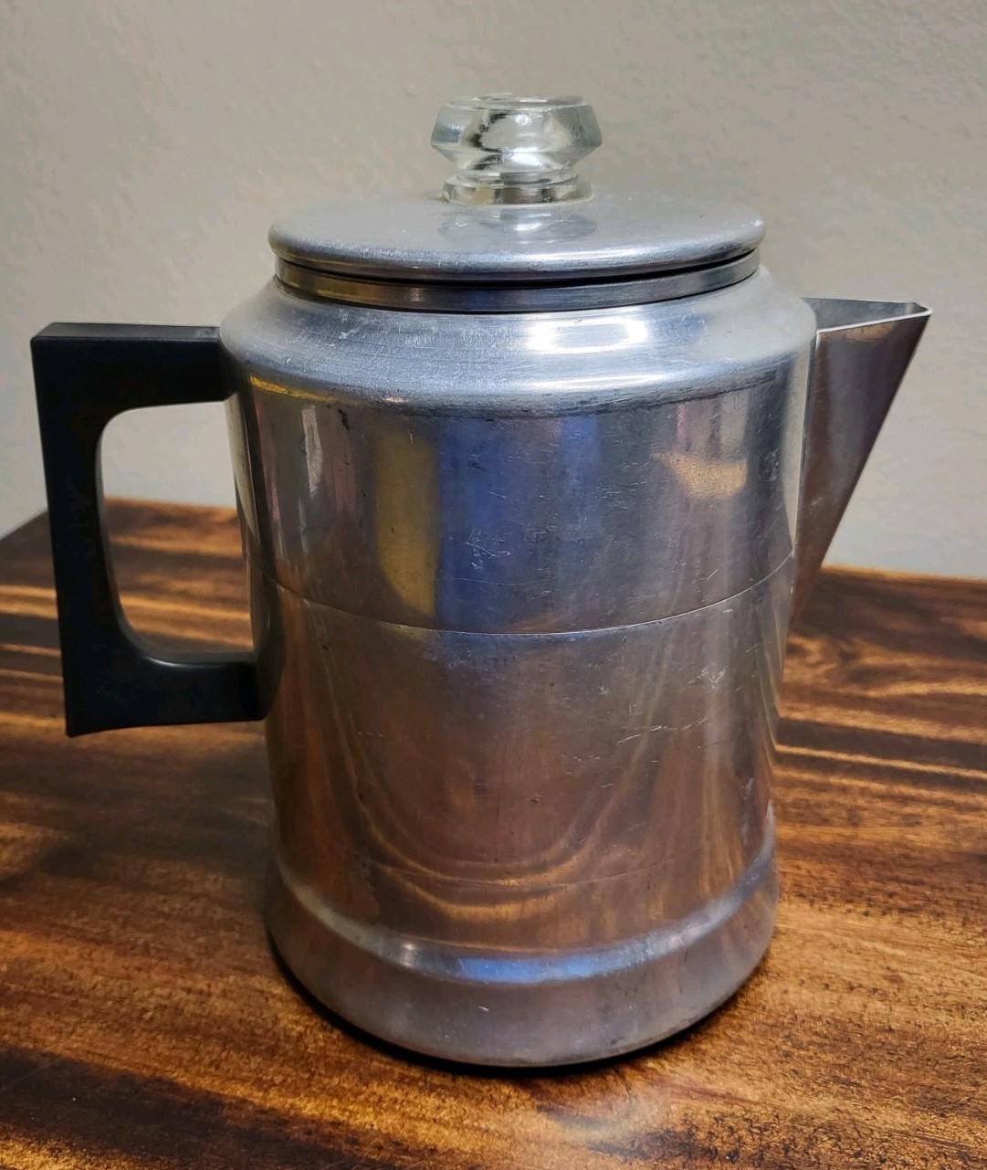 Vintage Aluminum 6 Cup Camp Stove Top Percolator Coffee Pot  USA