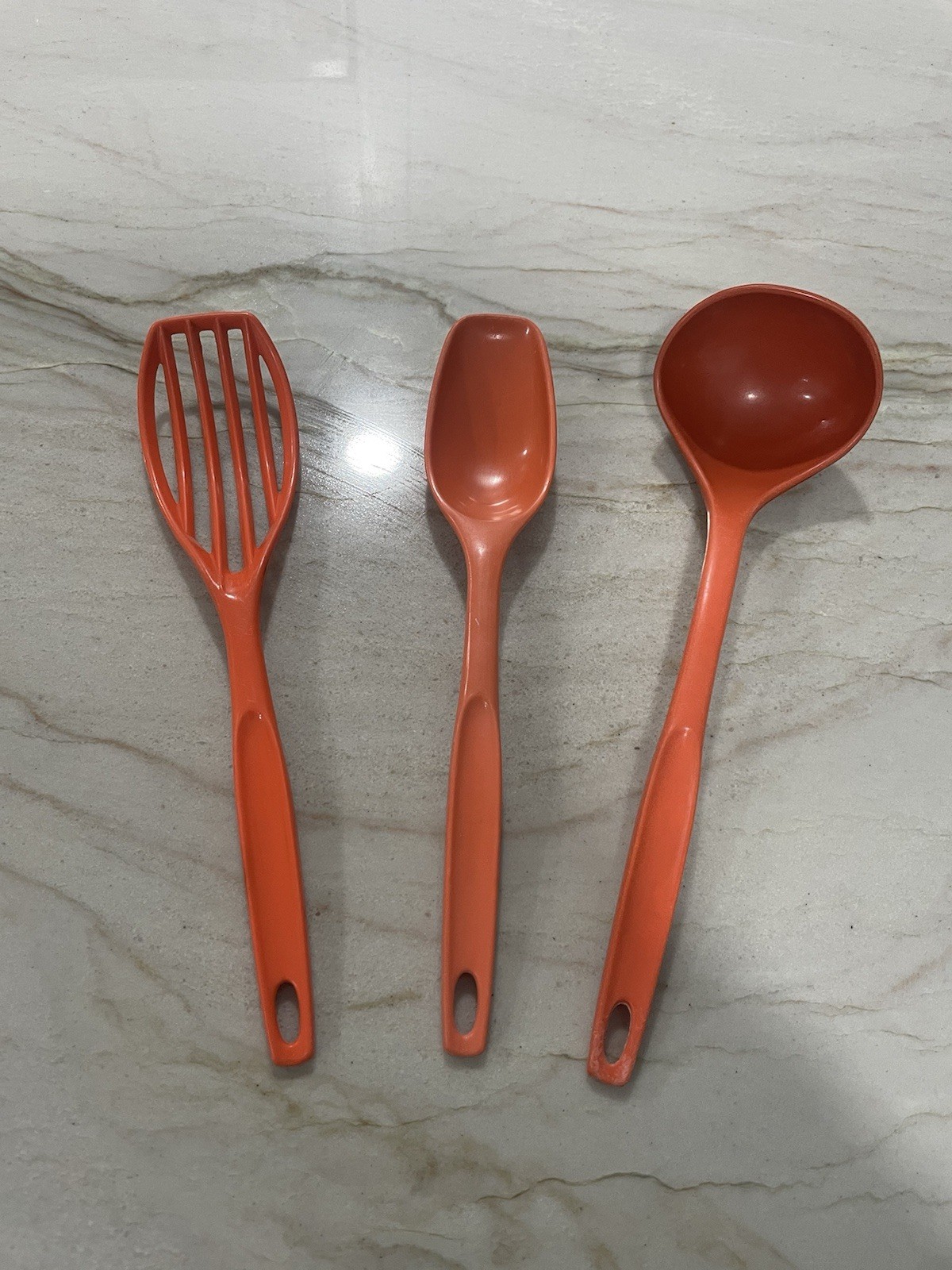 VINTAGE Foley Orange Nylon/Melamine Kitchen Utensils 70s 80s