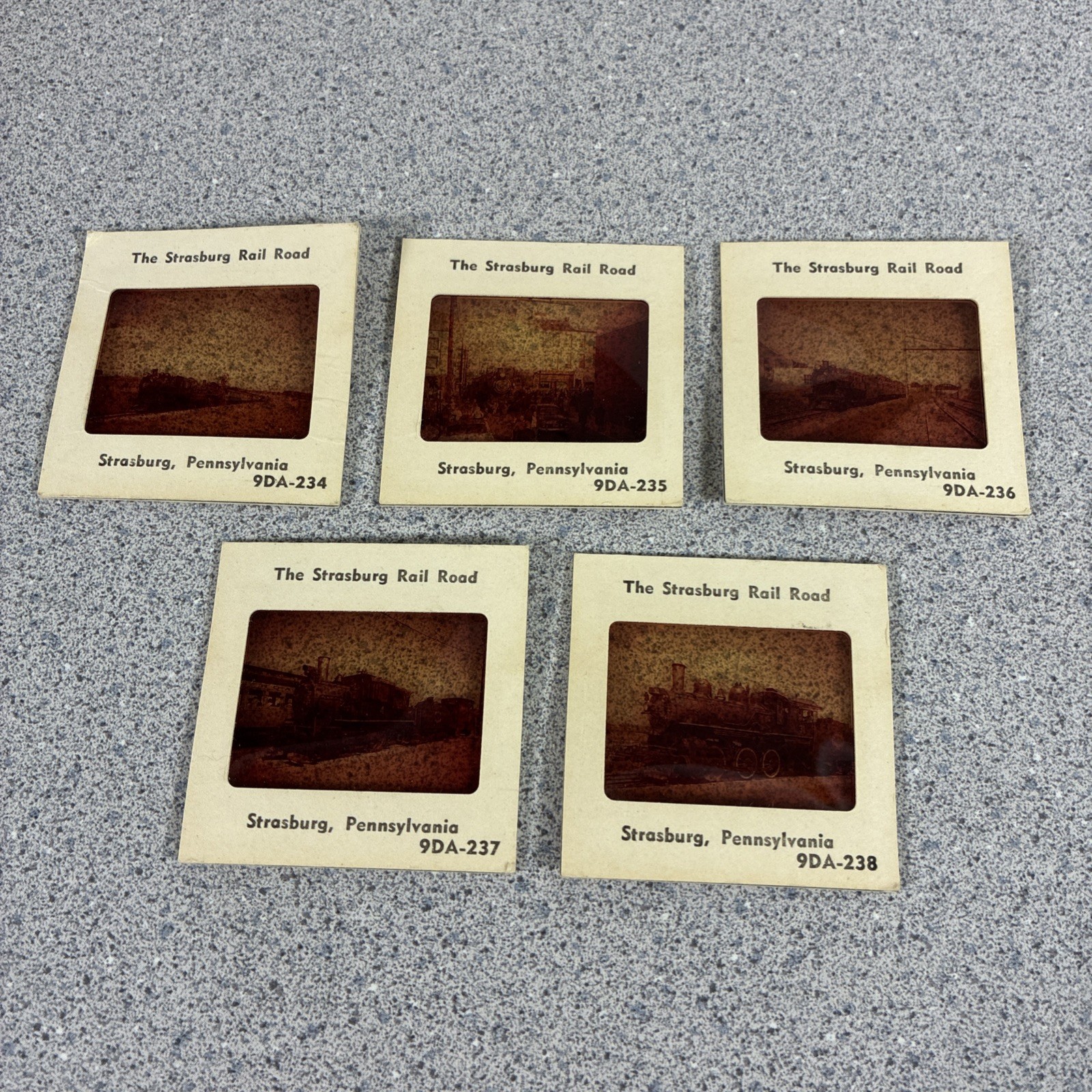 Lot Of 5 Original Photo Slides Strasburg PRR Railroad Steam Trains 70s 9da-234