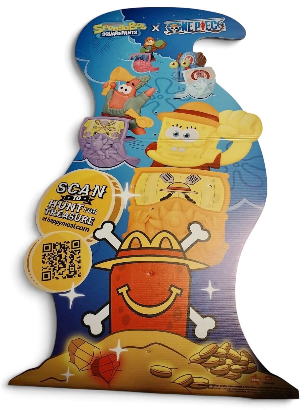 mcdonalds  spongebob X One Piece display promo 45x24 Inches  Read Description 