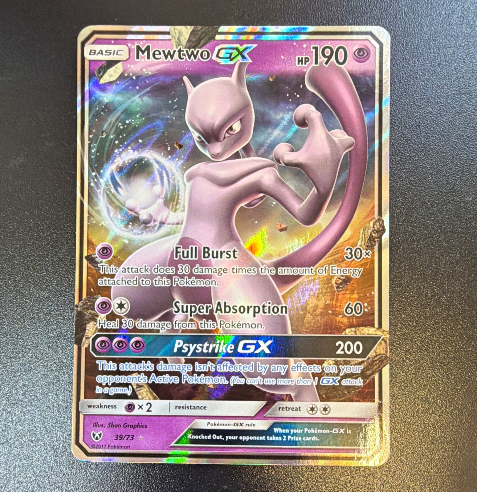 The Pokémon Company Pokémon TCG Mewtwo GX 39/73 Shining Legends Holo UR 190HP 