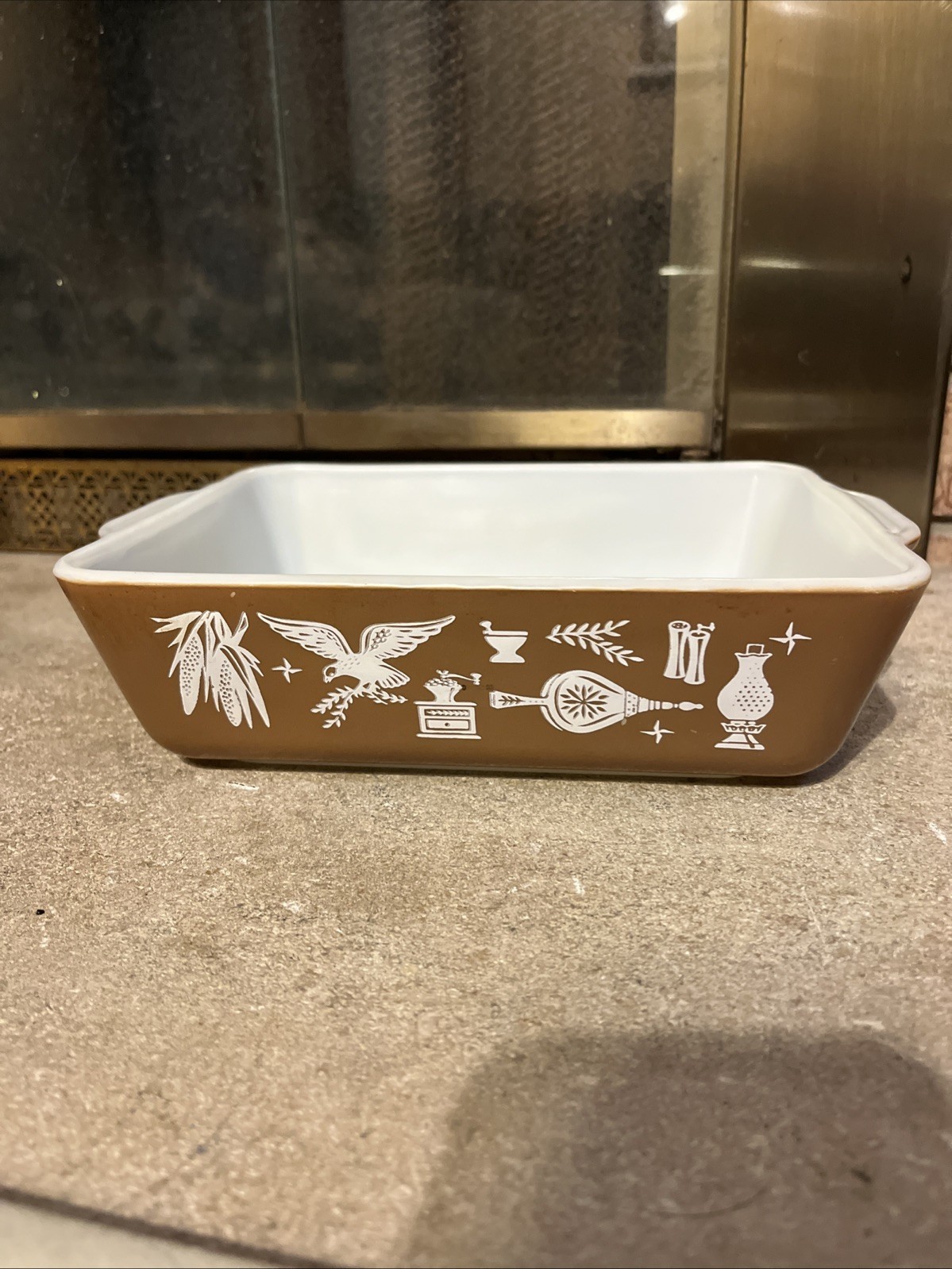 Vintage Early American Pyrex #503 Refrigerator Casserole Dish 1.5 Qt- NO LID
