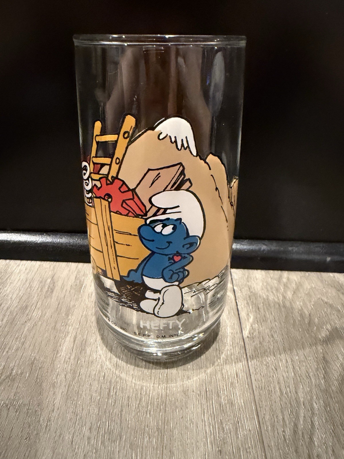 Vintage 1982 Smurf's ~ Hefty ~ Drinking Glass