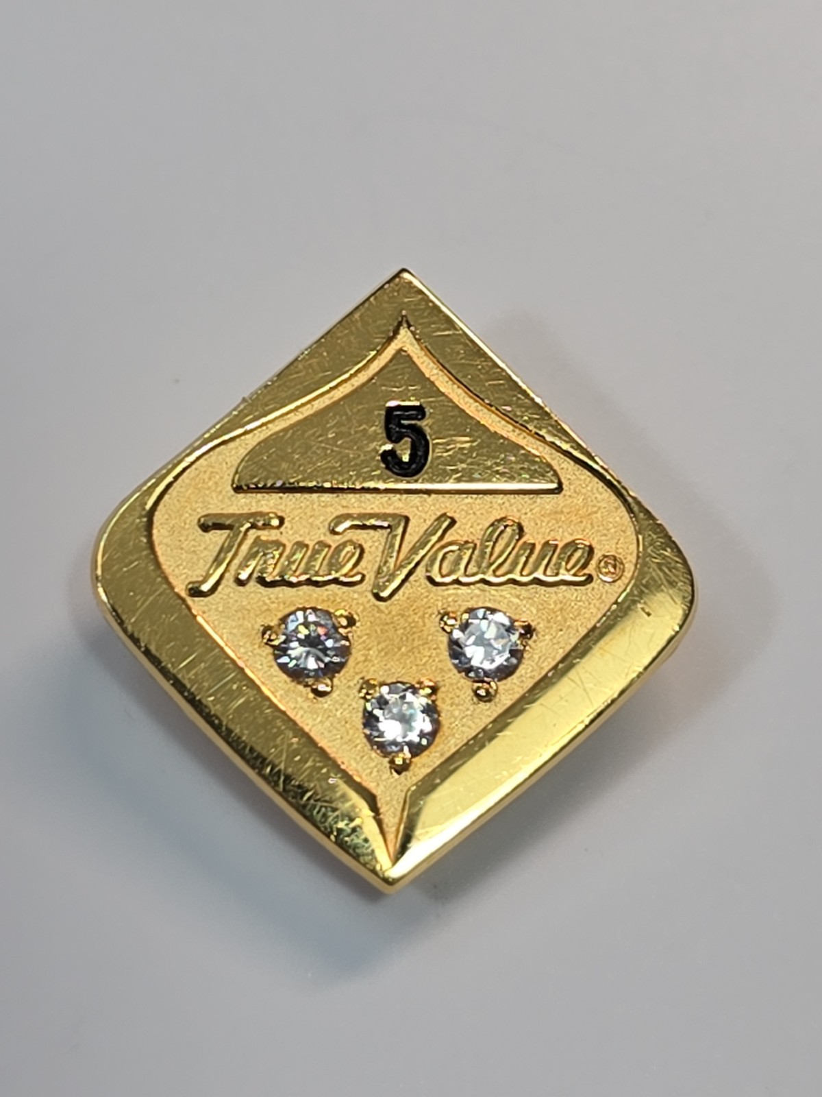 True Value 5 Year Employee Service Pin Retail Hardware 1/10 10K Gold w/ 3 Jewels