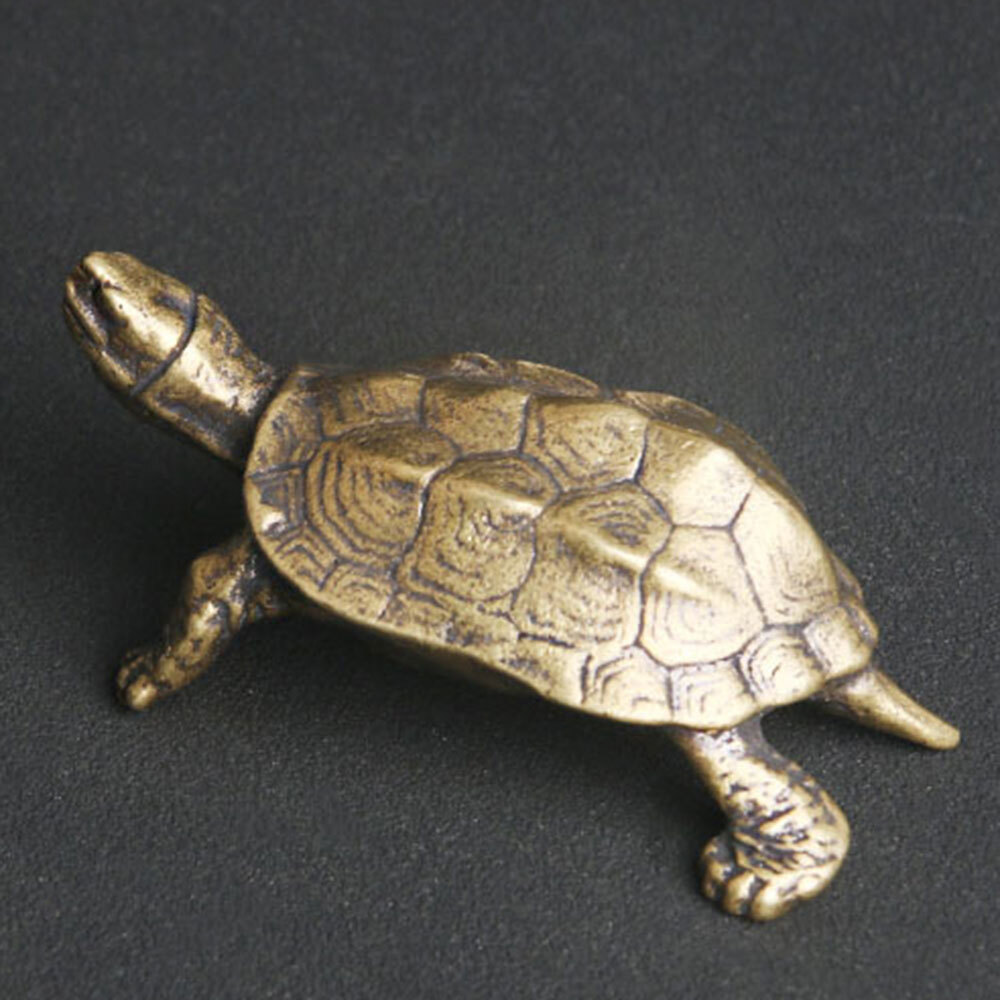 Brass Vintage Turtle Figurine Statue Home Ornaments Animal Figurines Gift Toys