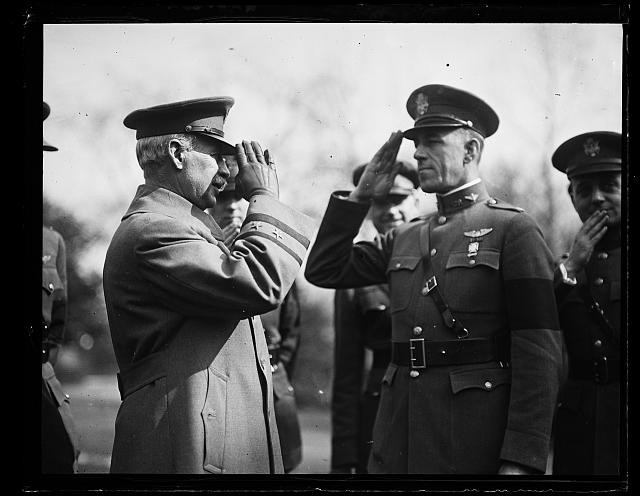 Photo:Military Officers Salute 1930s Uniformed Ceremony Black and White