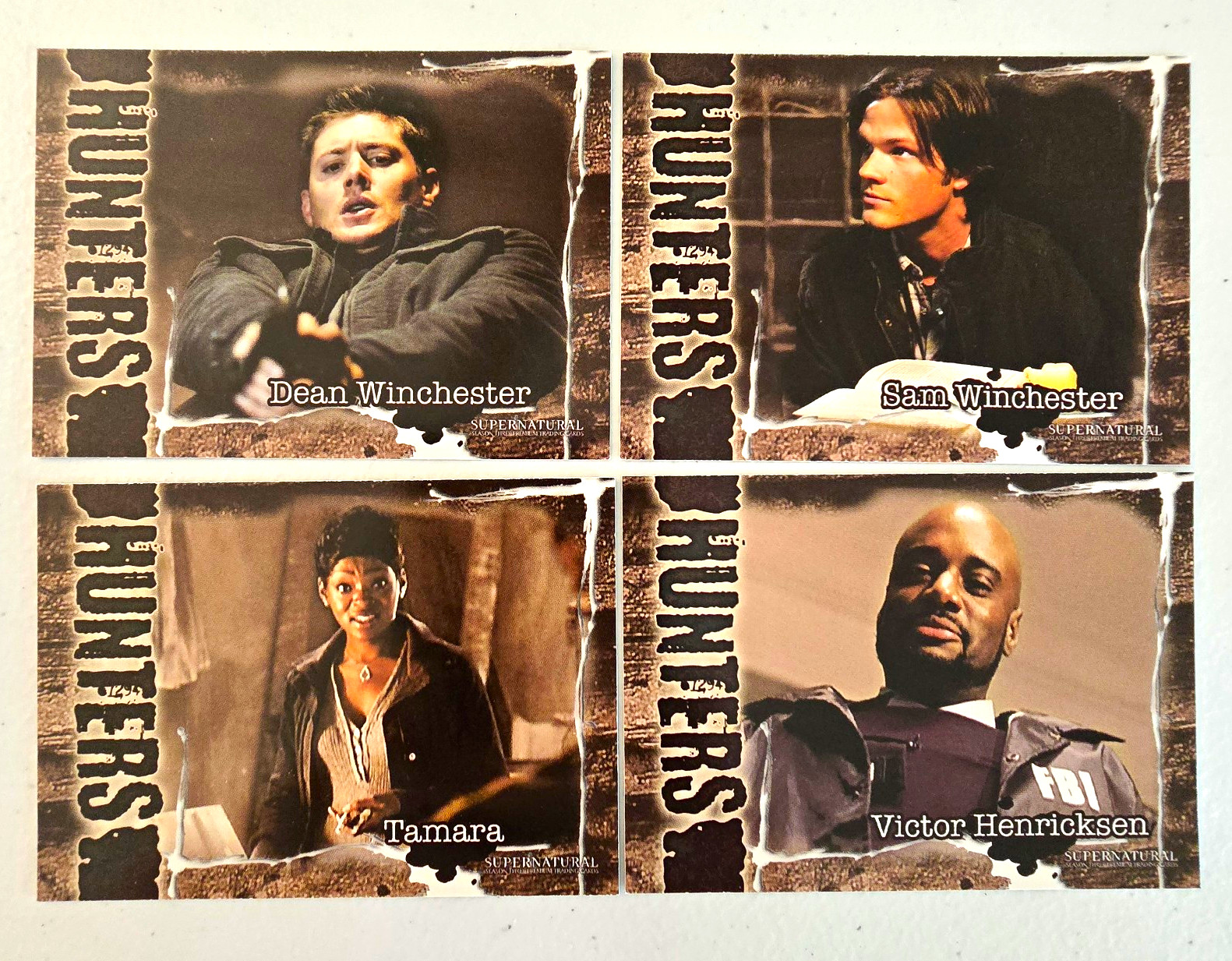 2008 Inkworks Supernatural Hunters Season 3 4 Card Lot Dean Sam Tamara Victor