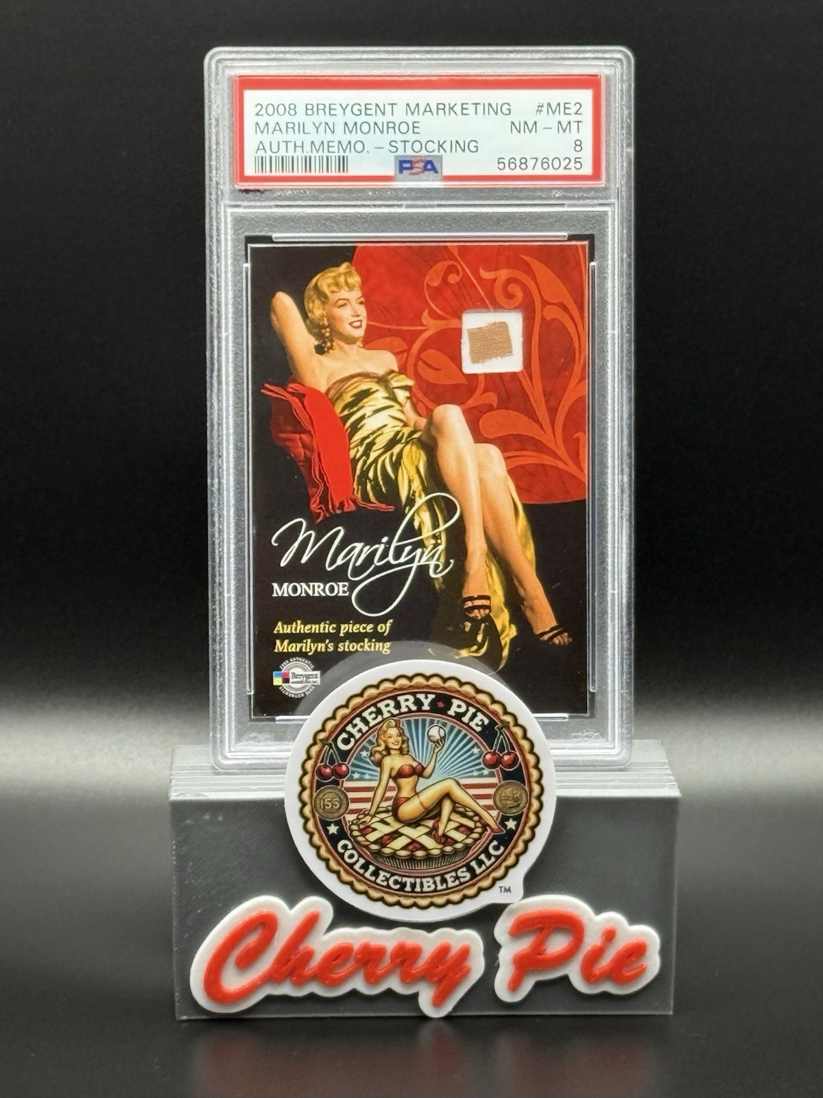 RARE GRADED 2008 Breygent Marketing #ME2 Marilyn Monroe Authentic Stocking PSA 8