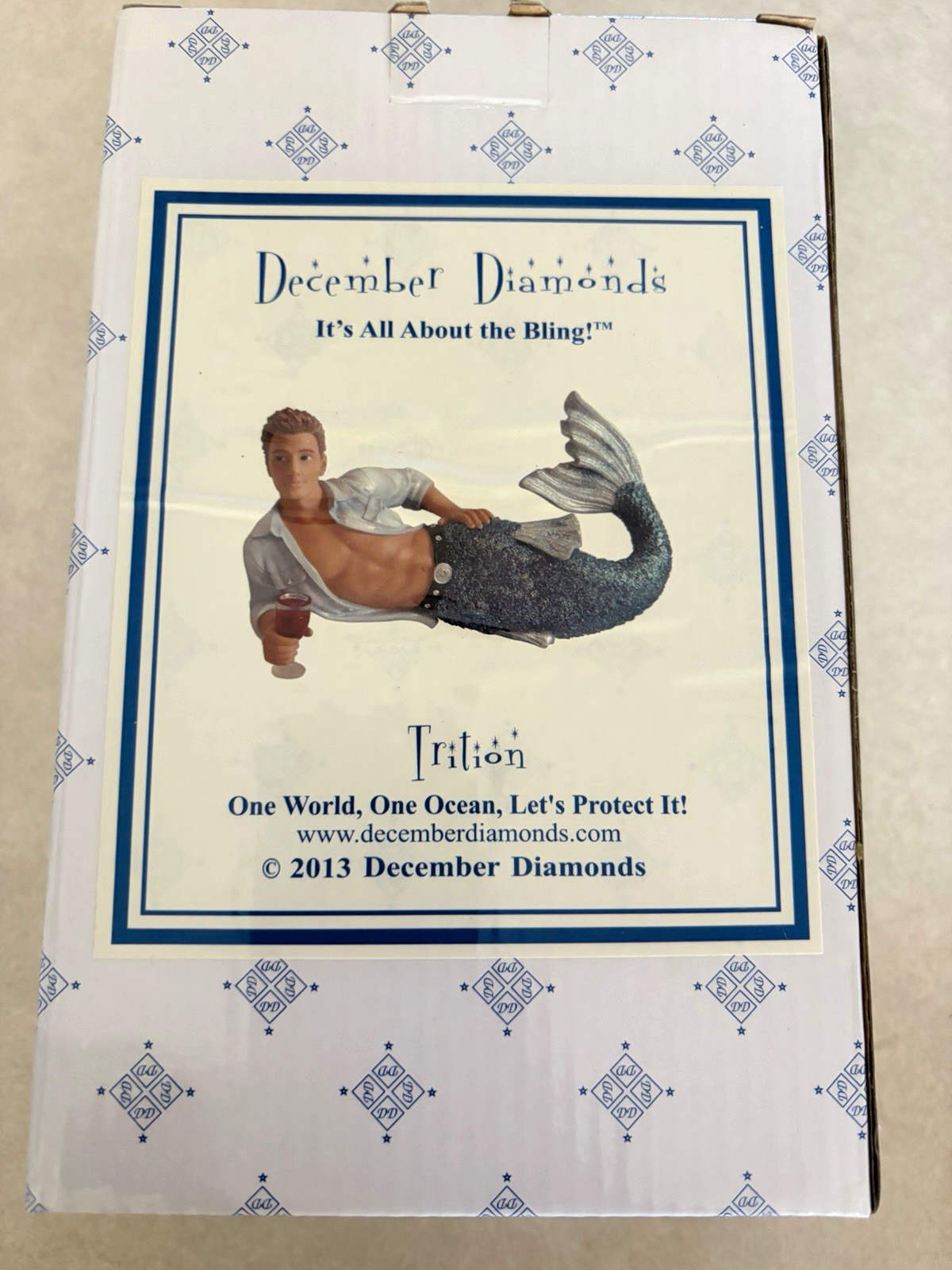 December Diamonds Triton Mermaid Ornament Figurine 2013 #S-59971 NIB