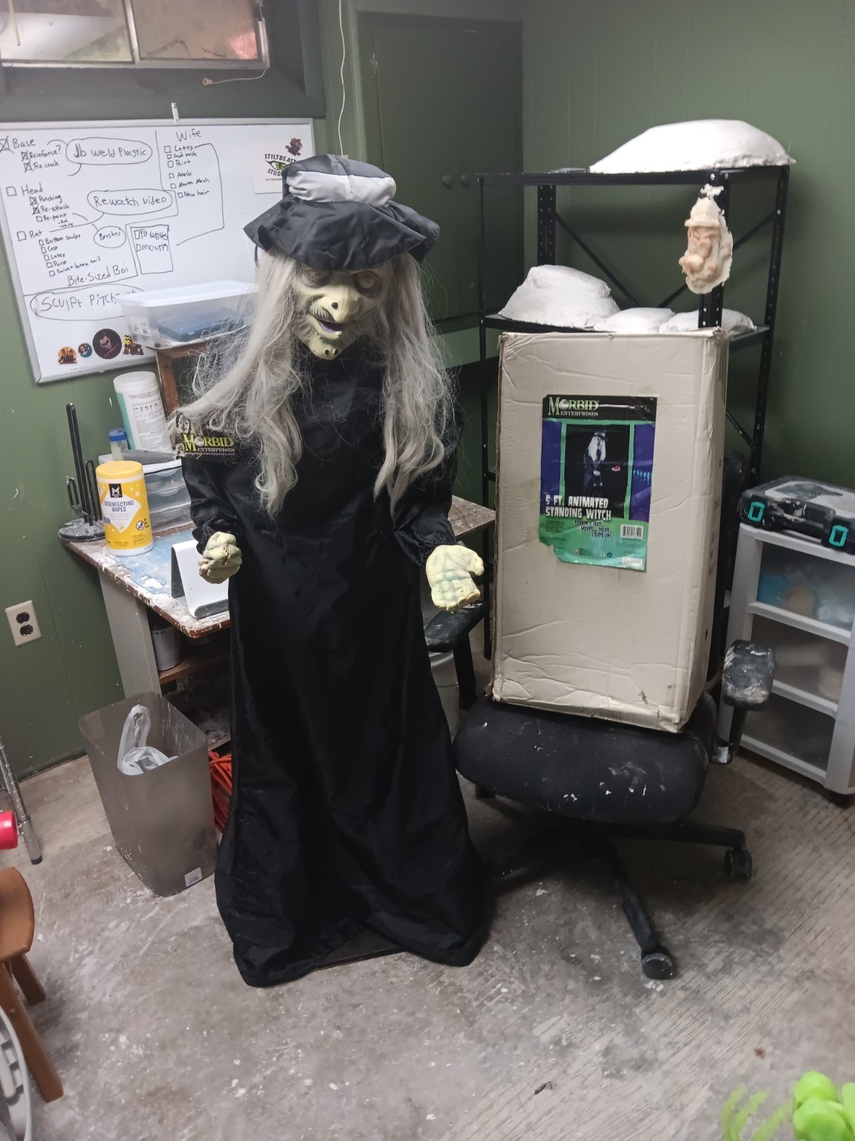 VERY RARE Spirit Halloween Morbid Enterprises 5ft animated witch gemmy morbid ht