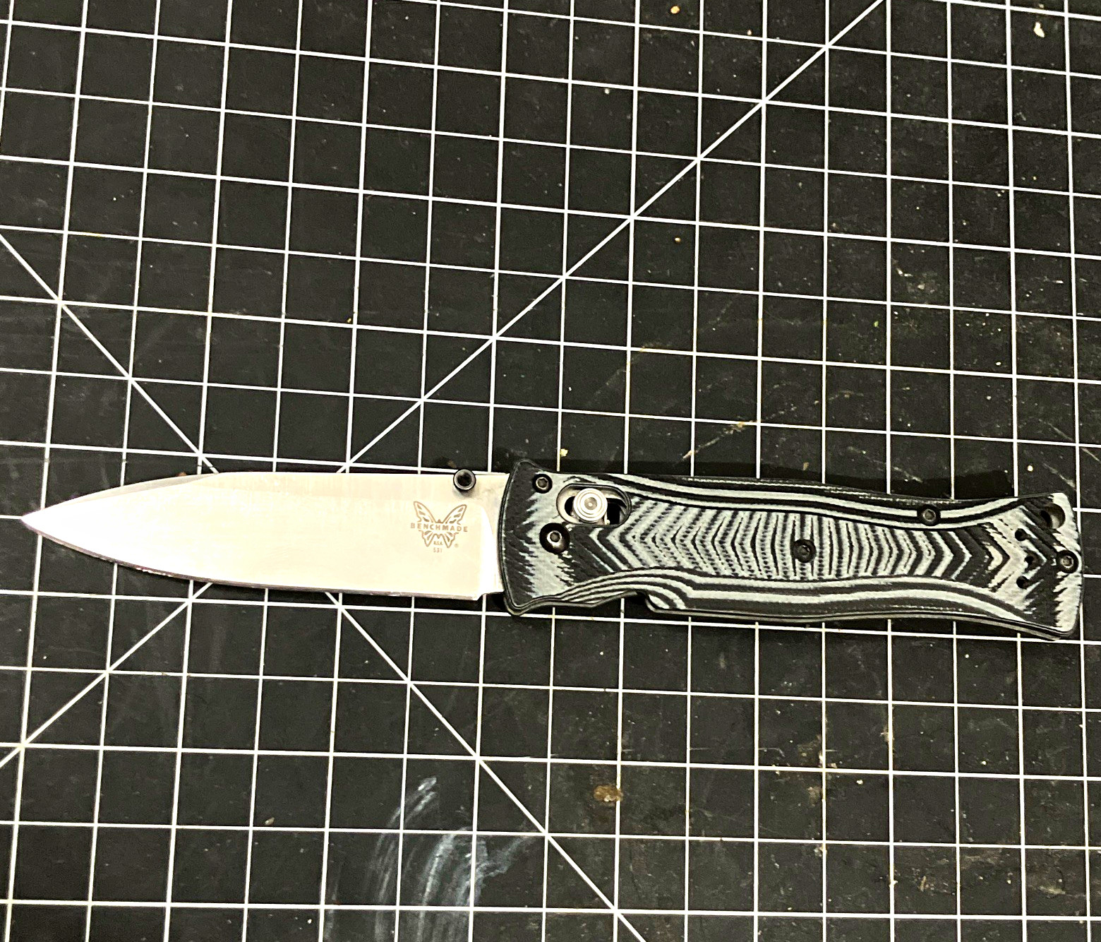 Benchmade 531 Mel Pardue Axis lock  154CM Stainless Plain Drop Point G10