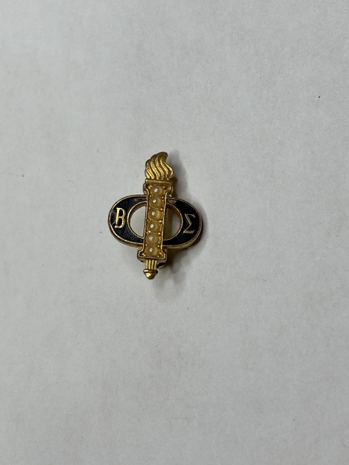 Vintage Beta Sigma Phi Sorority Fraternity Pin With Seed Pearls 
