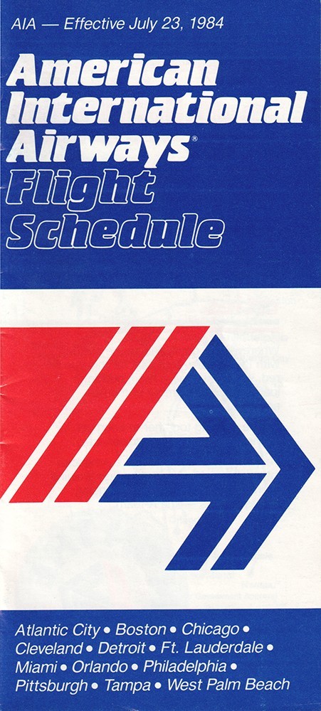 American International Airways timetable 1984/07/23
