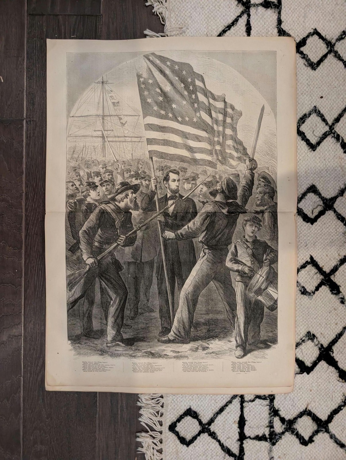 1864 Abraham Lincoln Rally Round the Flag Harpers Weekly Oct 01 Atlanta Victory
