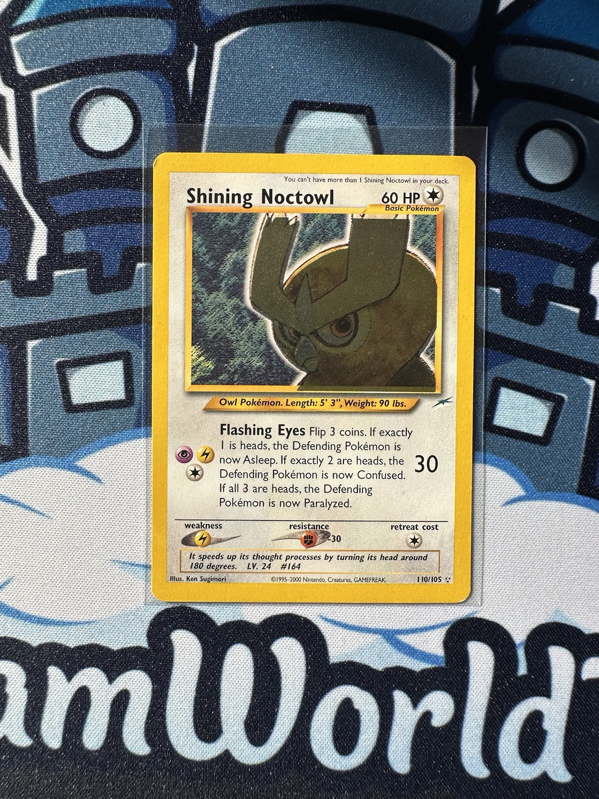 2002 POKEMON NEO DESTINY SHINING NOCTOWL #110 HOLO SHIFT ERROR VINTAGE 💫