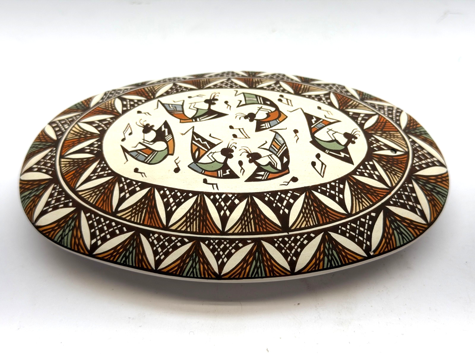 Acoma Pueblo Pottery Seed Jar Fine Line Signed D Lewis Diane 5.5