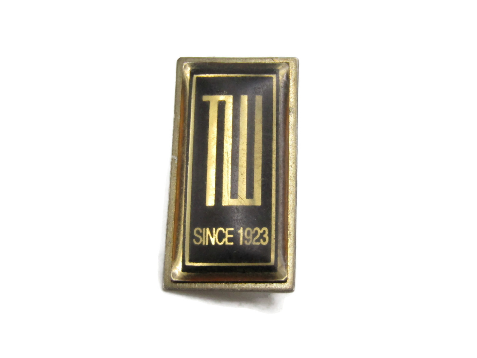 Vintage Northwestern Mutual Pin Since 1923 NW Logo Art Deco Lapel Tack Gold Tone