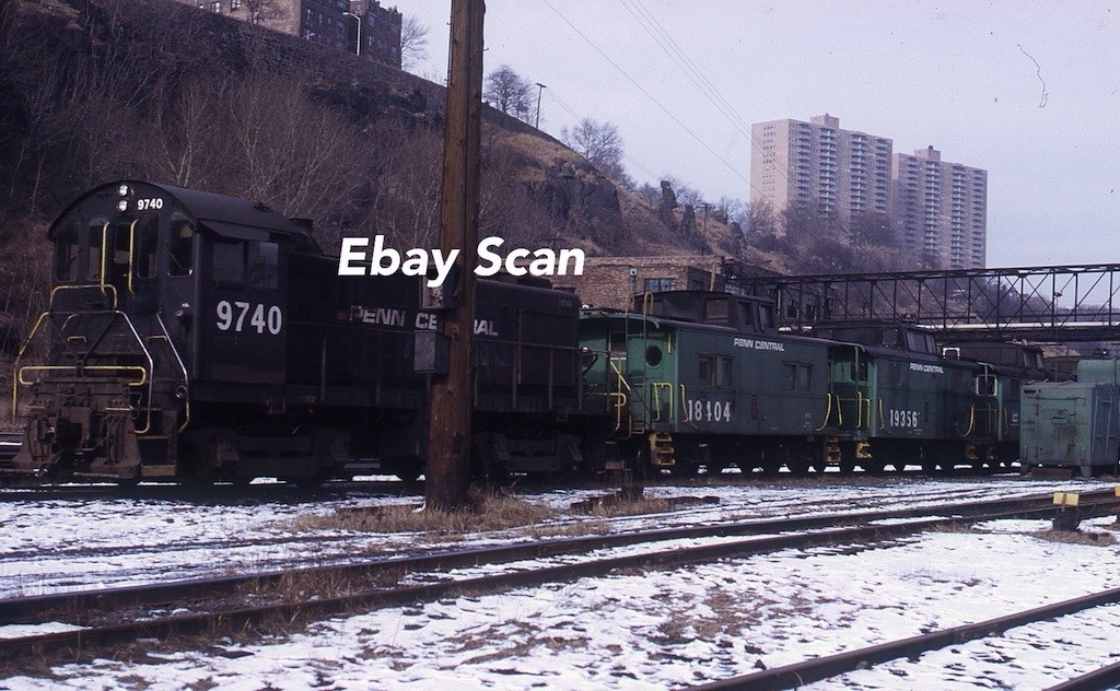 Original 35mm Slide PC Penn Central Railroad Train Caboose Snow 1972