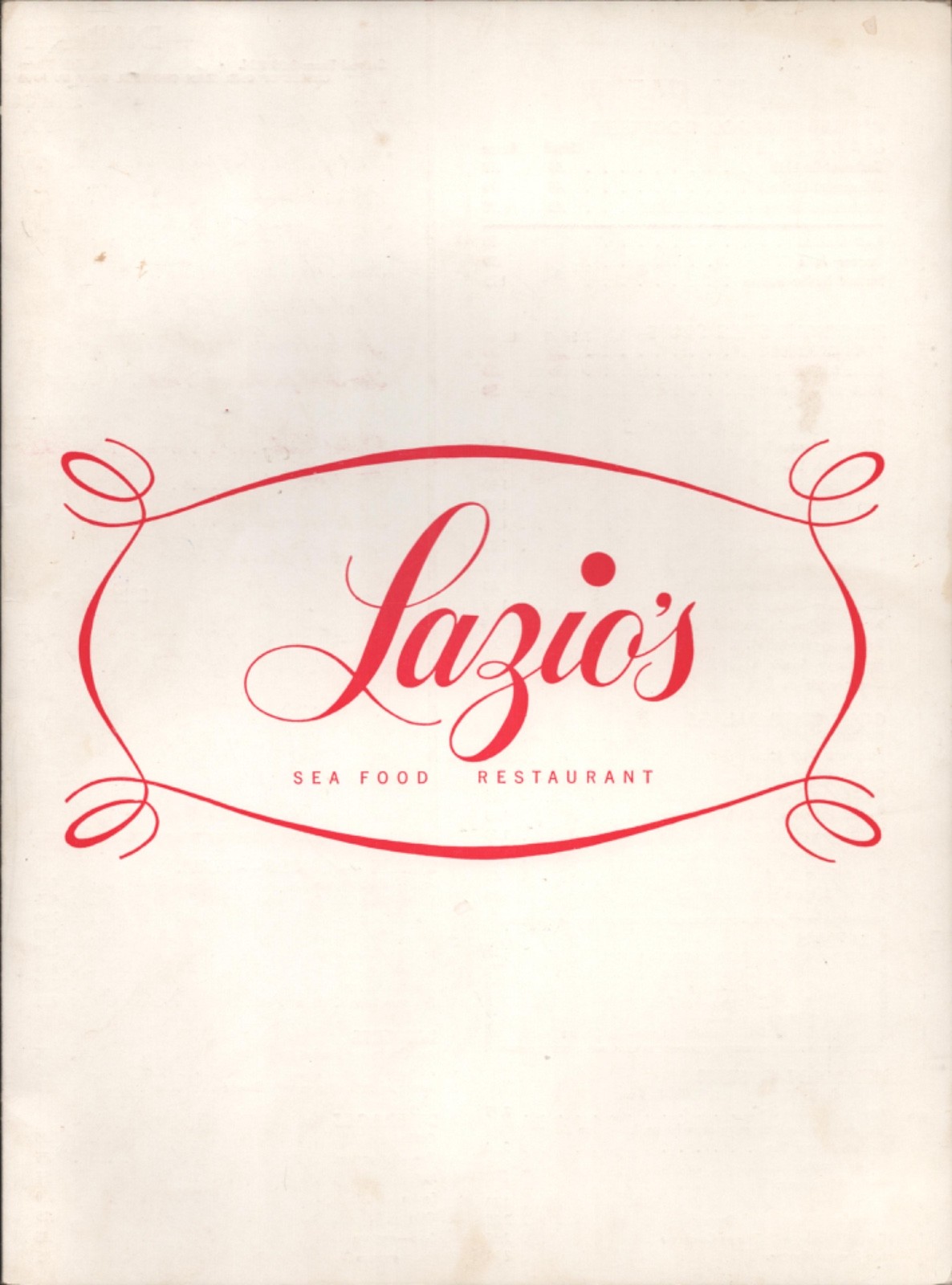 1960s LAZIO\'S SEAFOOD RESTAURANT vintage dinner menu EUREKA, CALIFORNIA