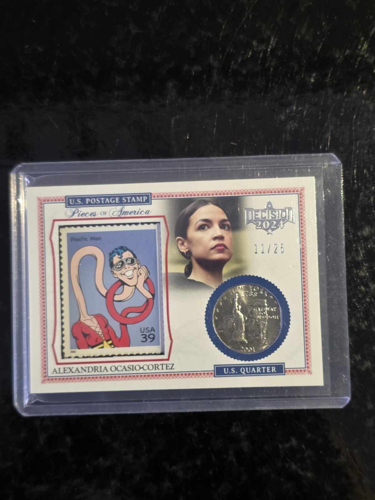 Rare 2024 Decision ALEXANDRIA OCASIO-CORTEZ, Stamp/Quarter Card/25