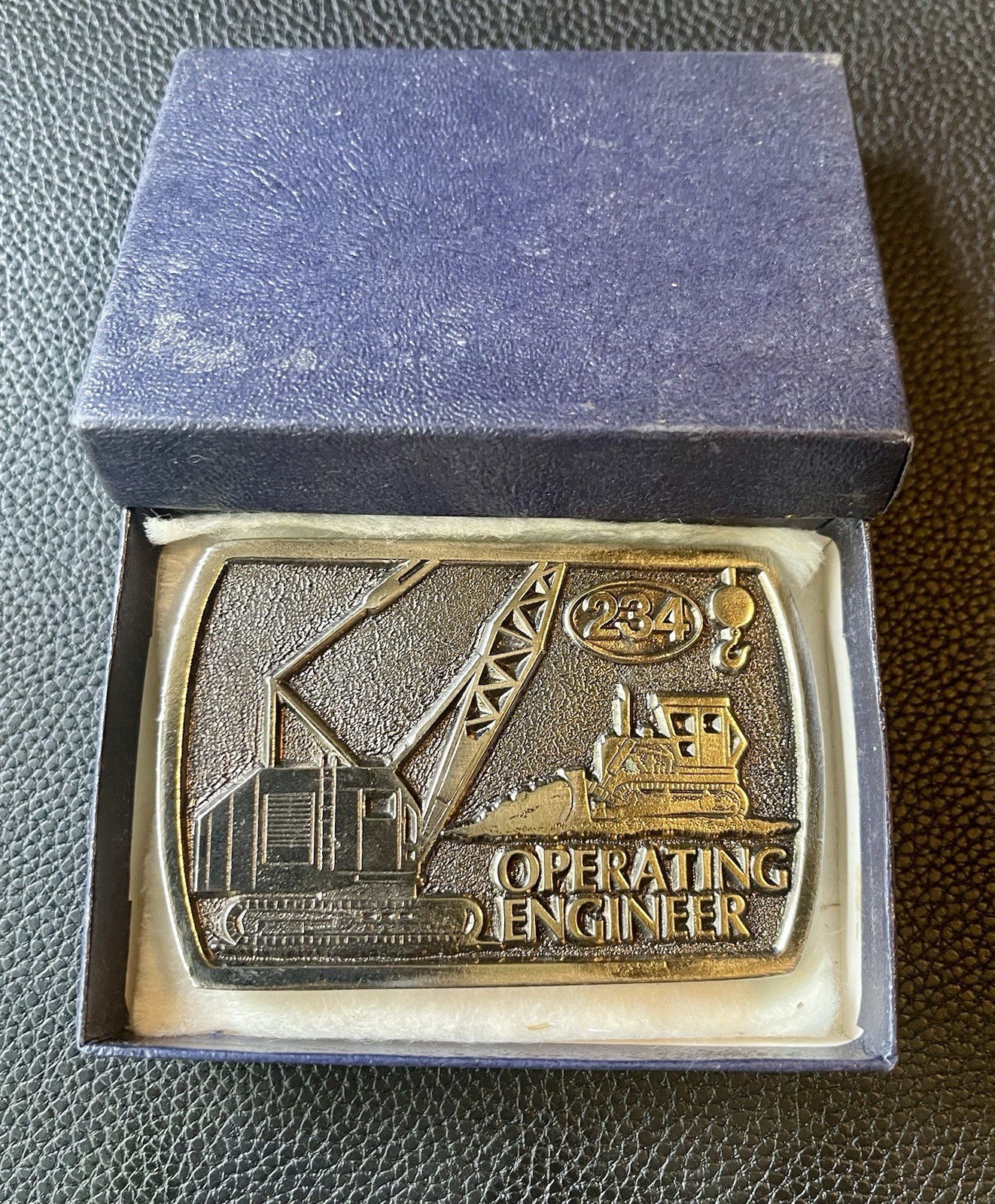 Vintage Belt Buckle Wyoming Studios Operating Engineer Union 234 1977 NIB