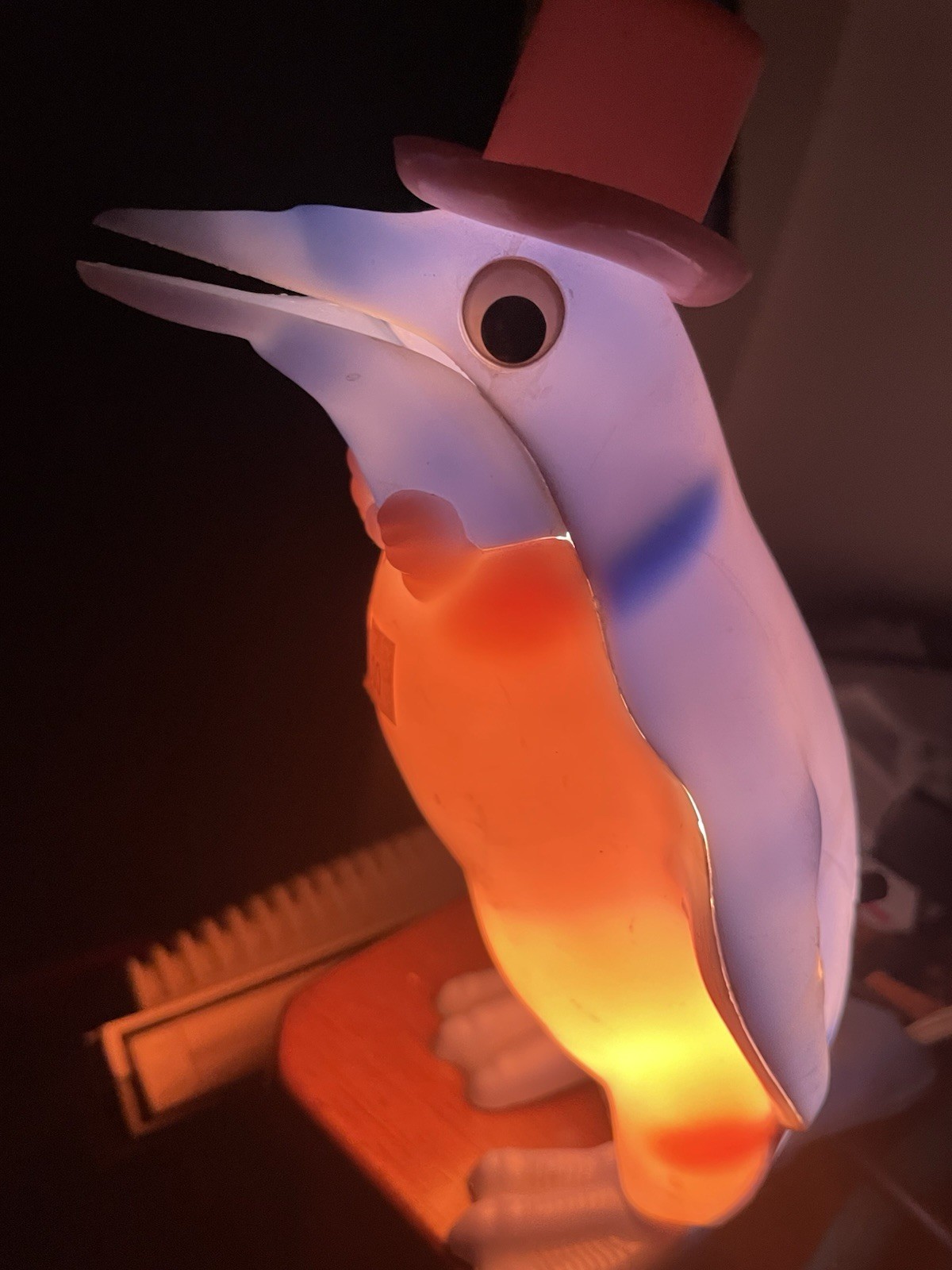 Vintage Mid Century Heico Style Penguin Blow Mold Lamp Night Light Retro 1970s K