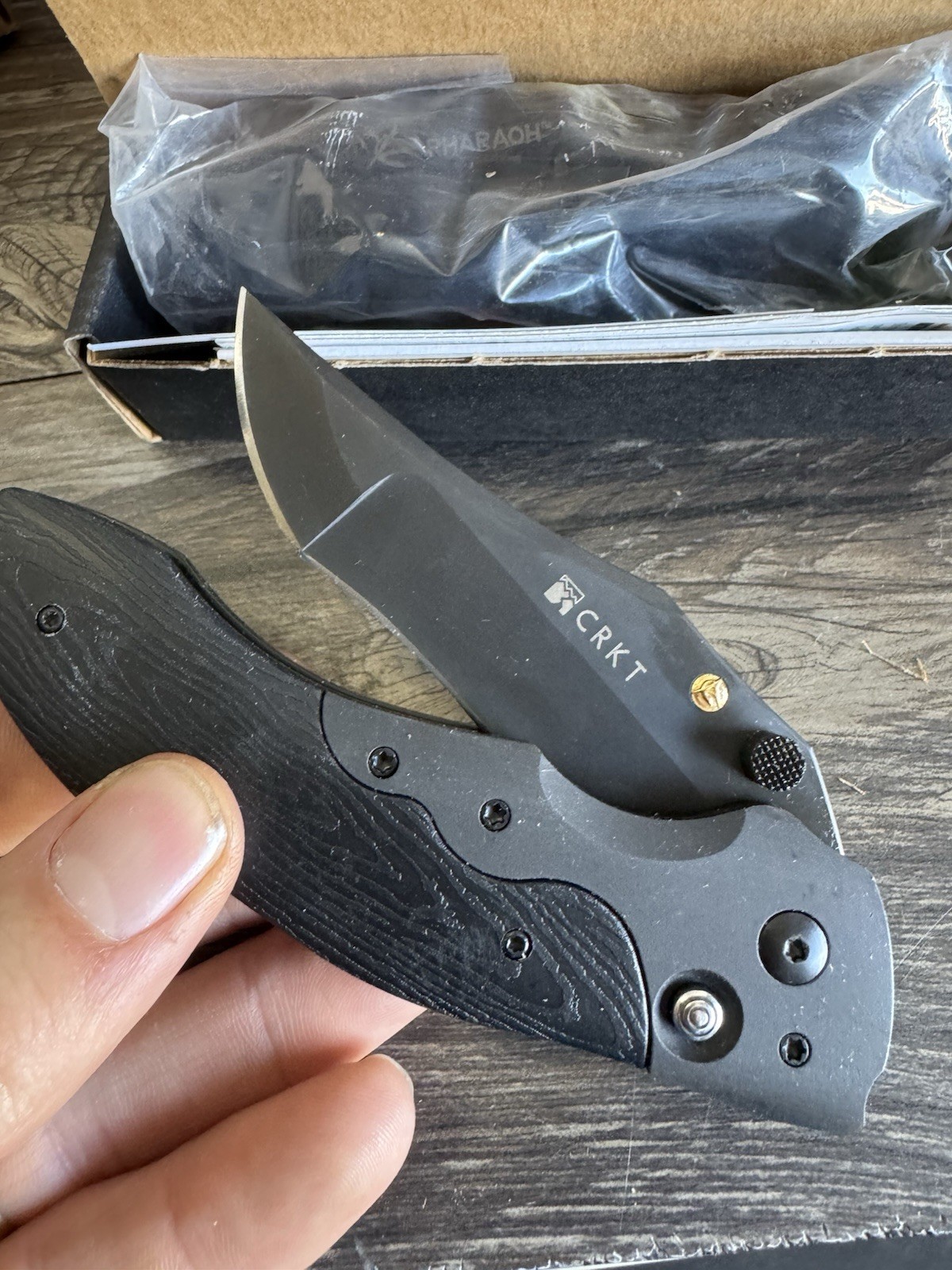 DISCONTINUED CRKT #1131 Black  PHARAOH KNIFE NEVER USED IN BOX  Rare