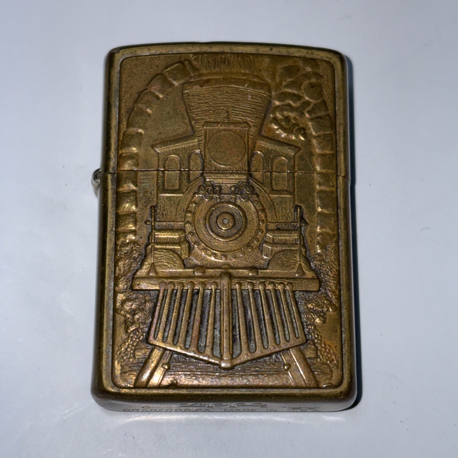 Vintage Zippo Great American Train Brass Lighter 