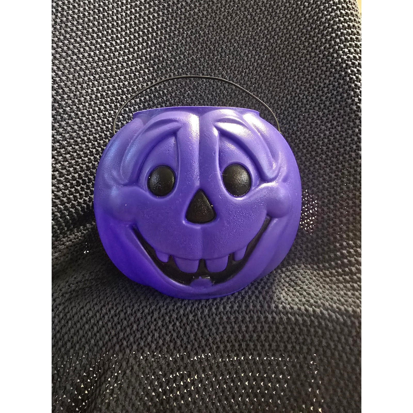 Vintage  General Foam Plastic trick or treat pumpkin head purple