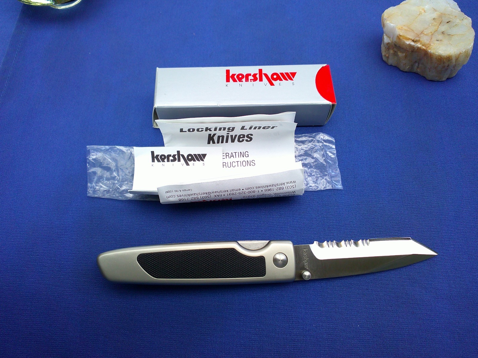NOS Kershaw 2420TST Large Liner Action Tanto Part Serrated NIB Japan
