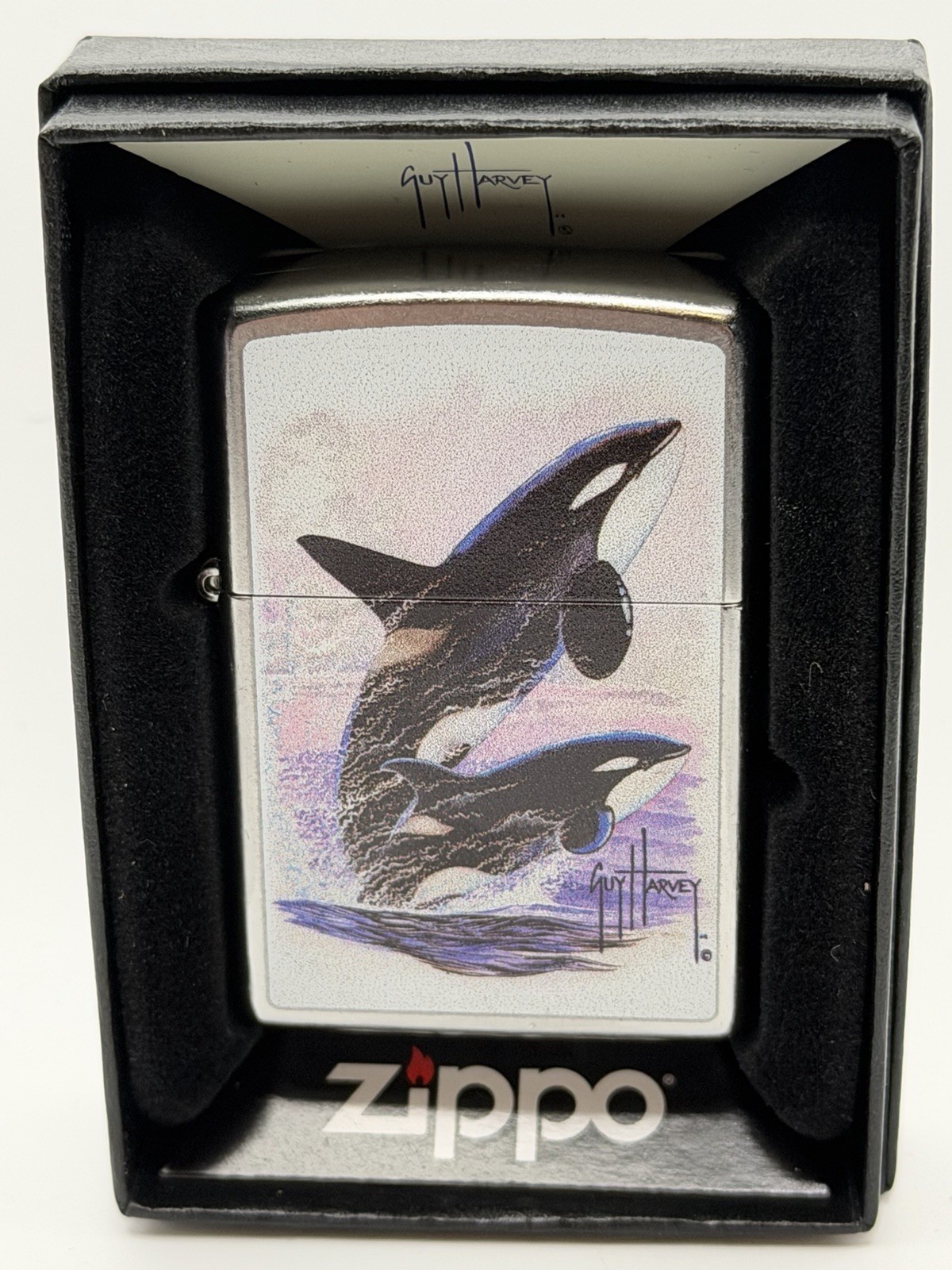 Orca Killer Whales Chrome 2022 Zippo Lighter New 48017