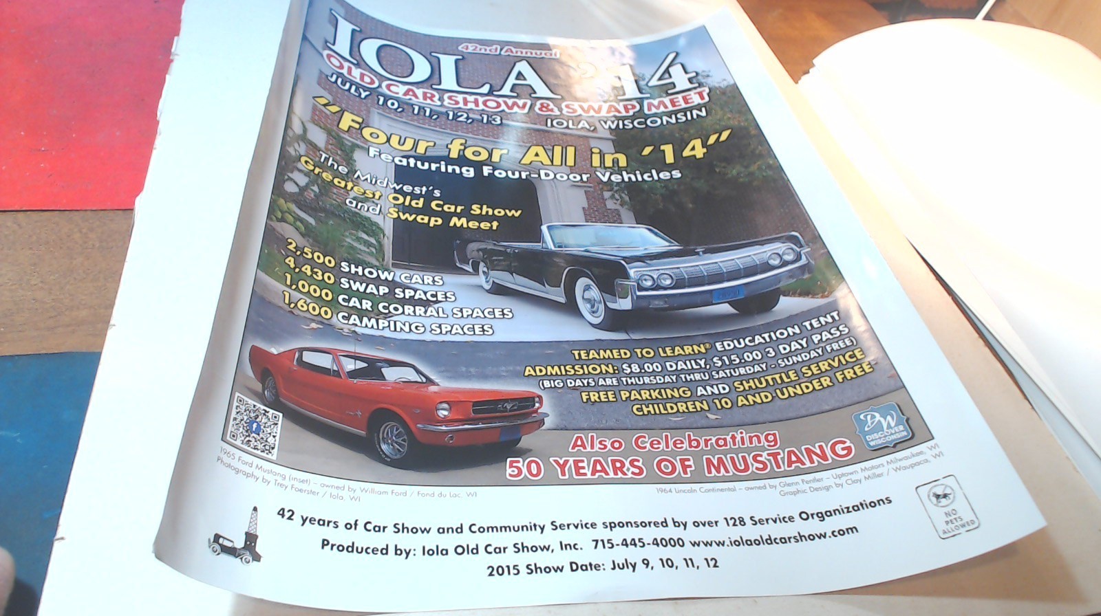 Vintage-- Iola- 2014- Old Car Show Poster--IOLA ,Wisconsin