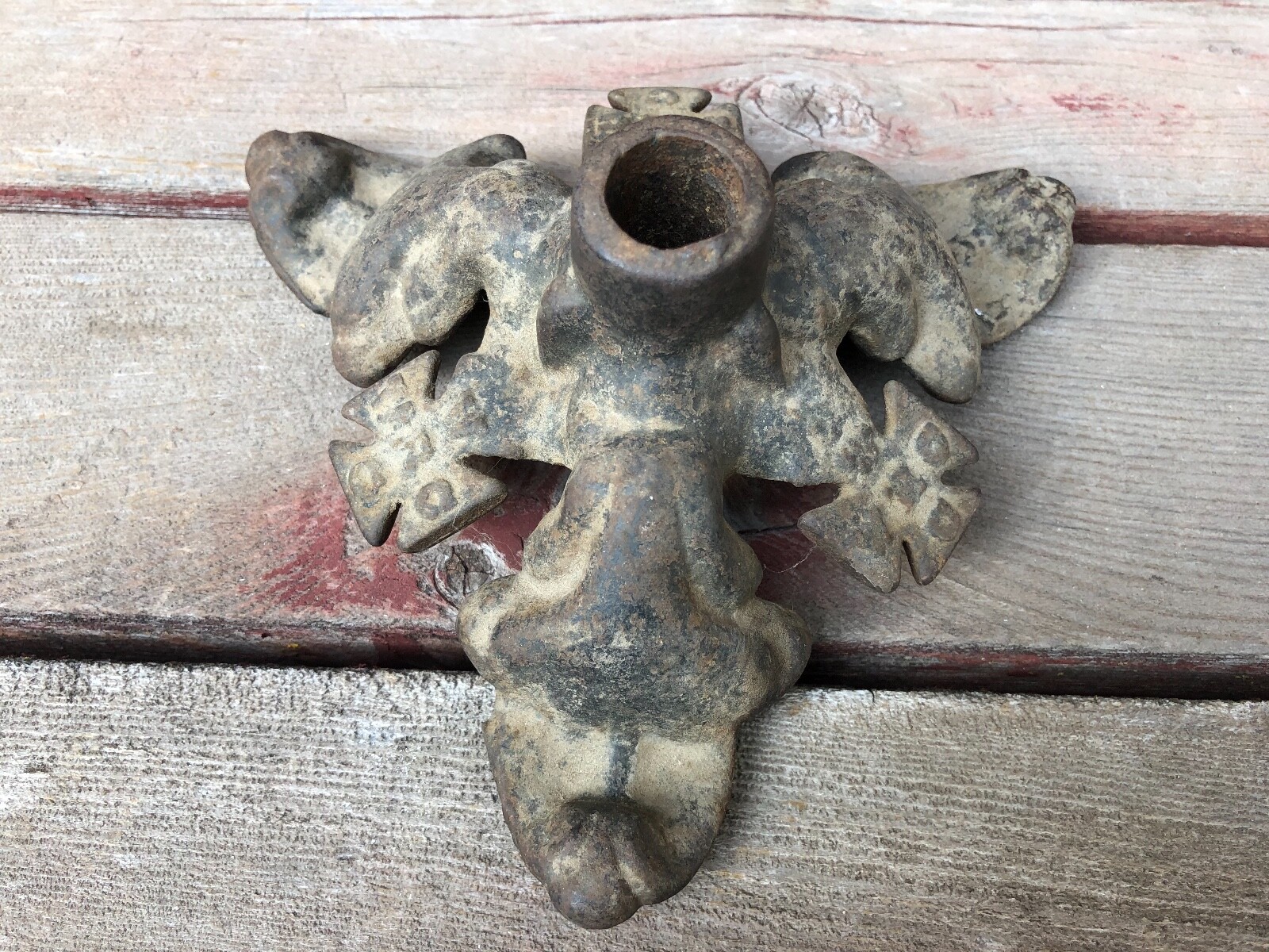 Antique Tri-Foot WRC Women\'s Relief Corps Flag Holder Cast Iron Base Holder