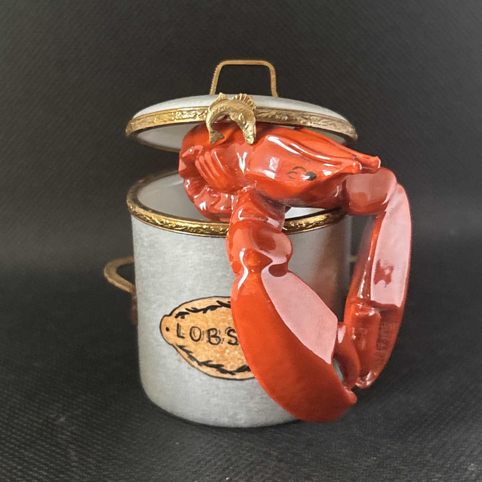 Limoges Lobster Pot Big Trinket Box