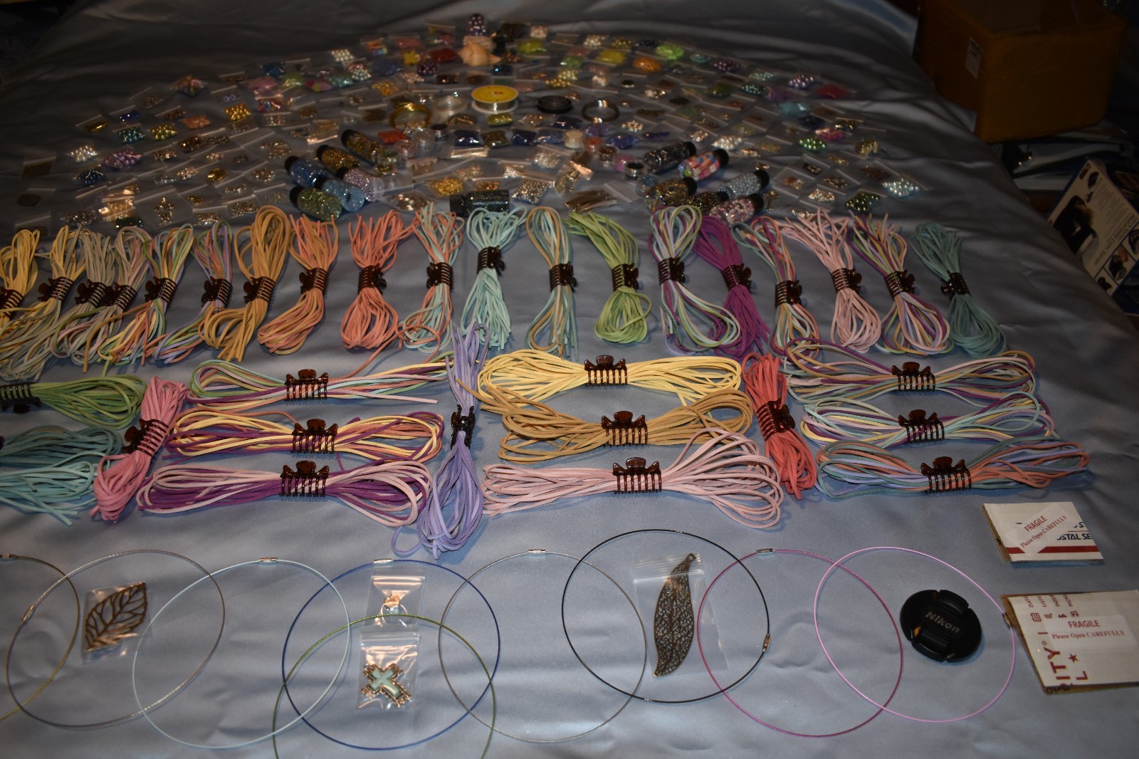 HUGE LOT - BEADS &JEWELRY MAKING  SUPPLIES -BEST EVER 25 BAGS + Bonuses&Xtras