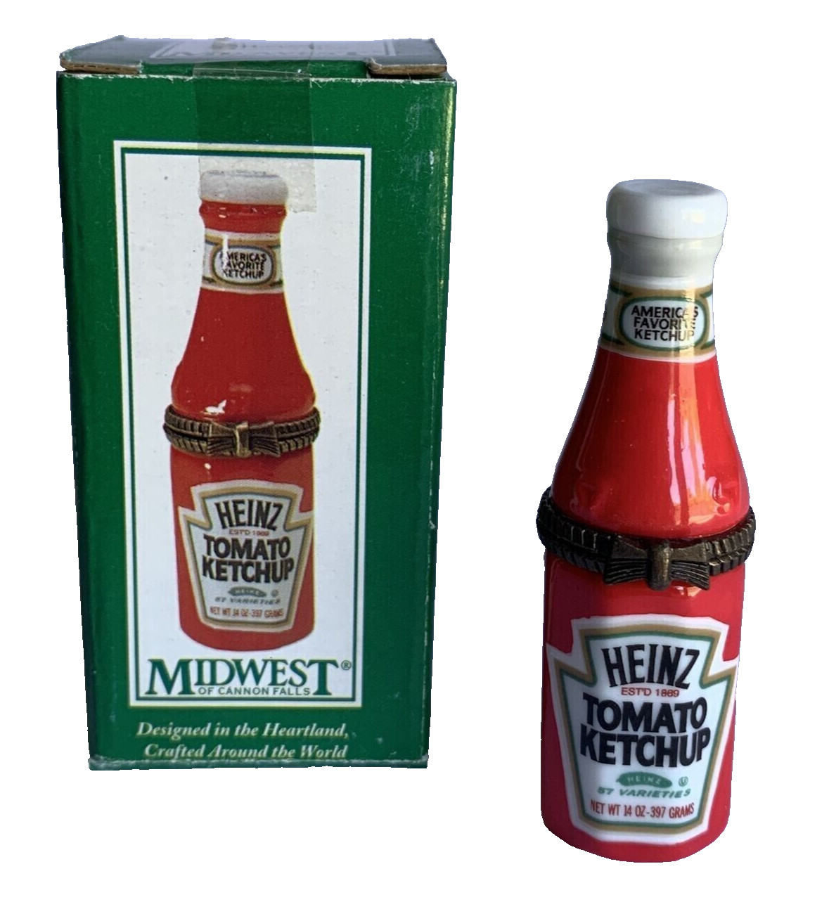 Heinz Ketchup Bottle  PHB Porcelain Hinged Box by Midwest of Cannon Falls