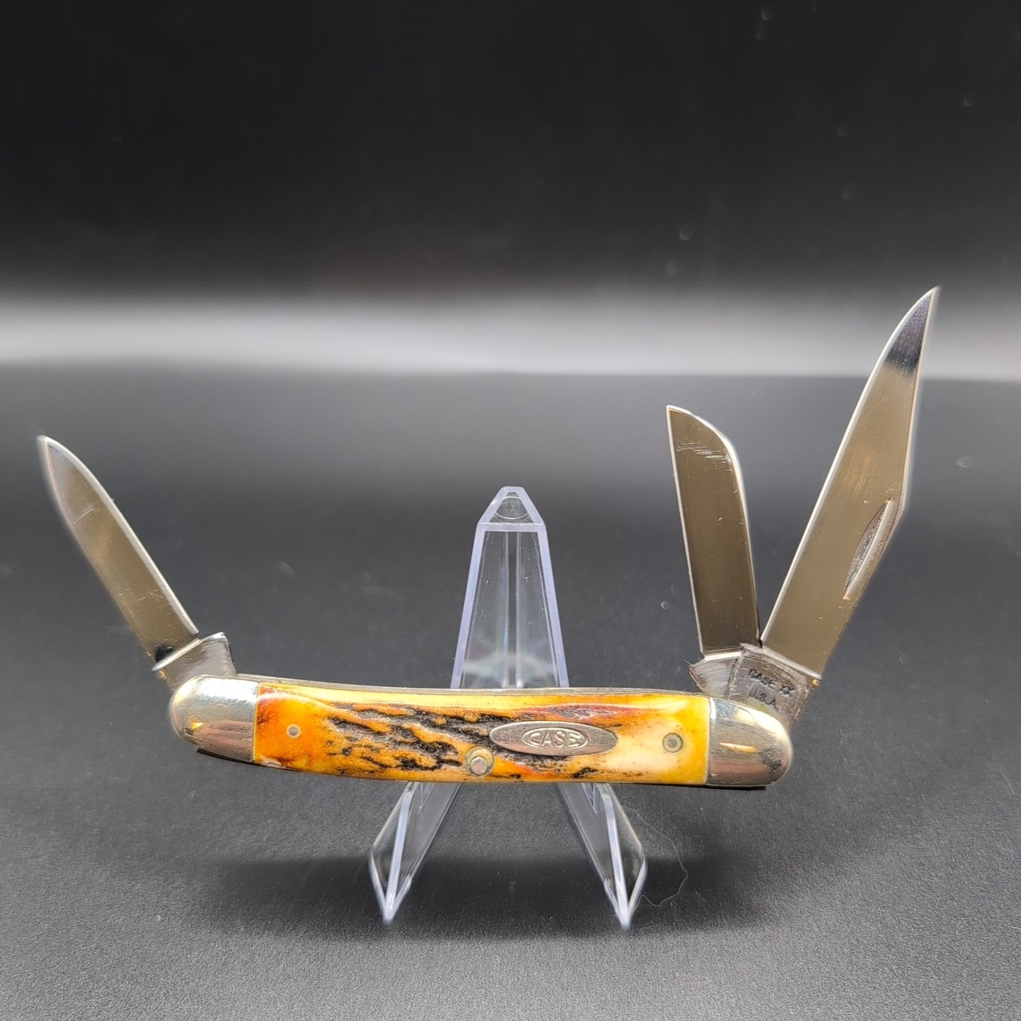 CASE XX 53087 1964-69 STOCKMAN KNIFE Triple Blade STAG Handle Pocket Knife
