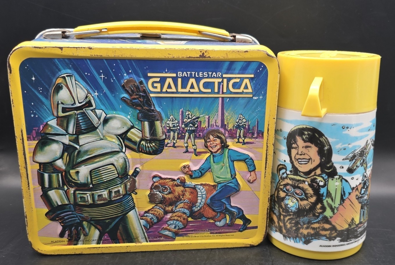 BATTLESTAR GALATICA Vintage 1978 Metal Lunchbox & Thermos Cult Classic Sci-fi TV
