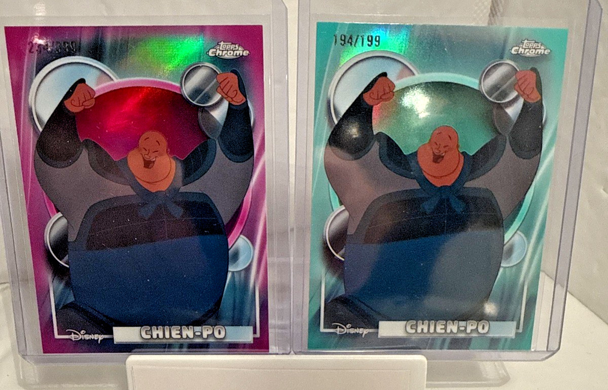 2-2026 Topps Chrome Disney - Chen-Po /199 - aqua Refractor + Pink /399 - Rare