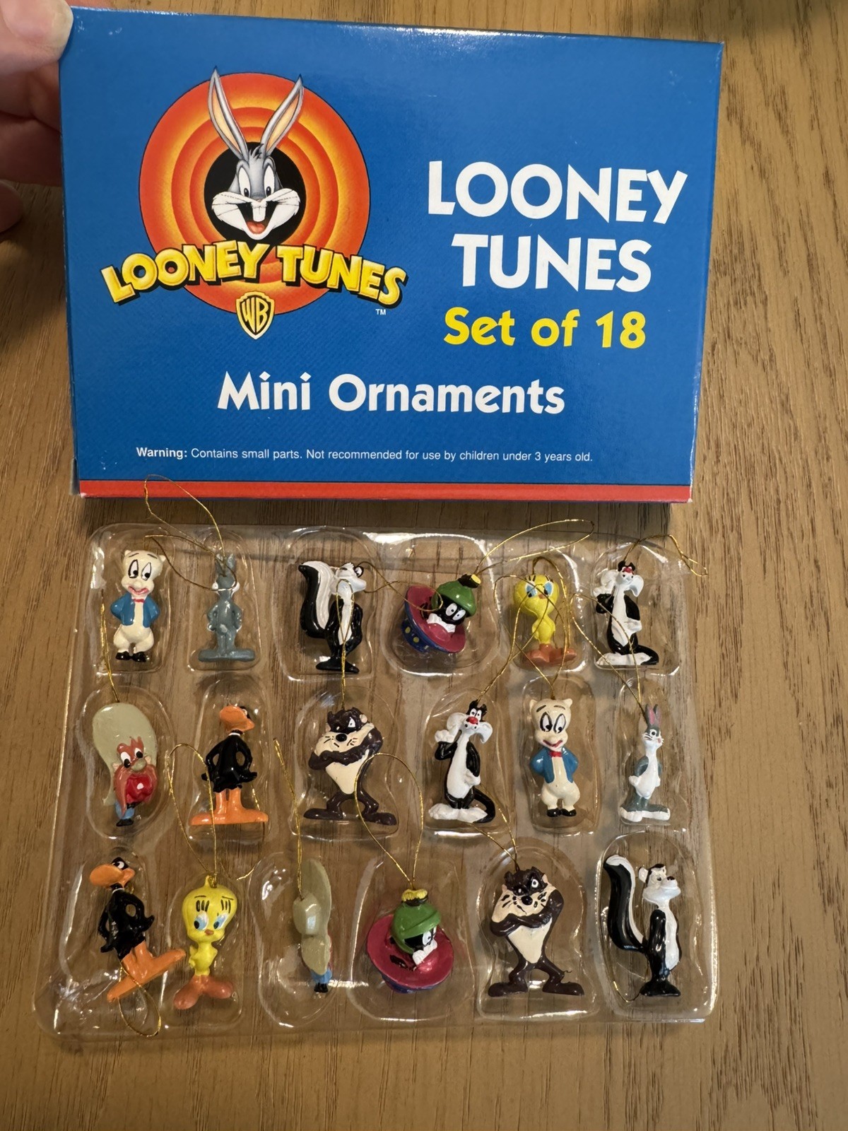 1999 Vintage LOONEY TUNES Christmas Mini Ornaments Set of 18 SEALED Inner Pack