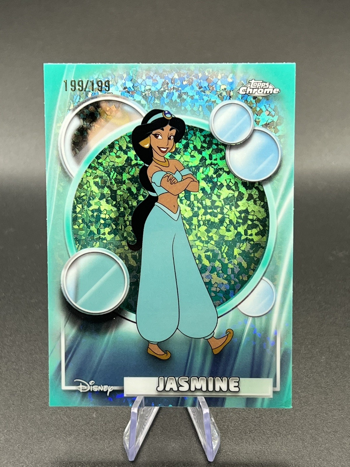 2026 Topps Chrome Disney Jasmine #82 Aqua Mini Diamond Refractor 199/199
