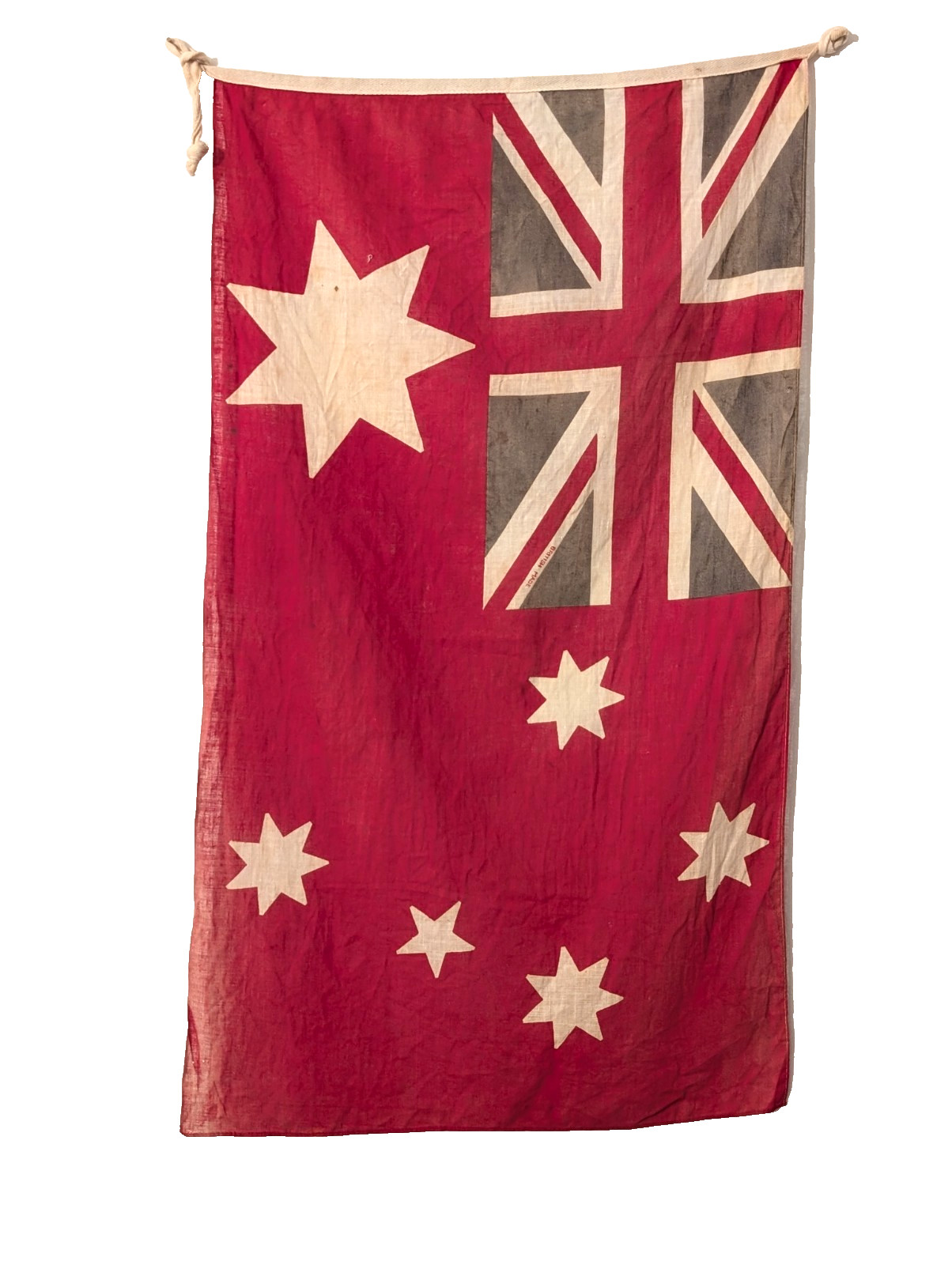 Antique Australian Red Ensign Union Jack Flag 1910\'s WW1 Era Merchant Ship