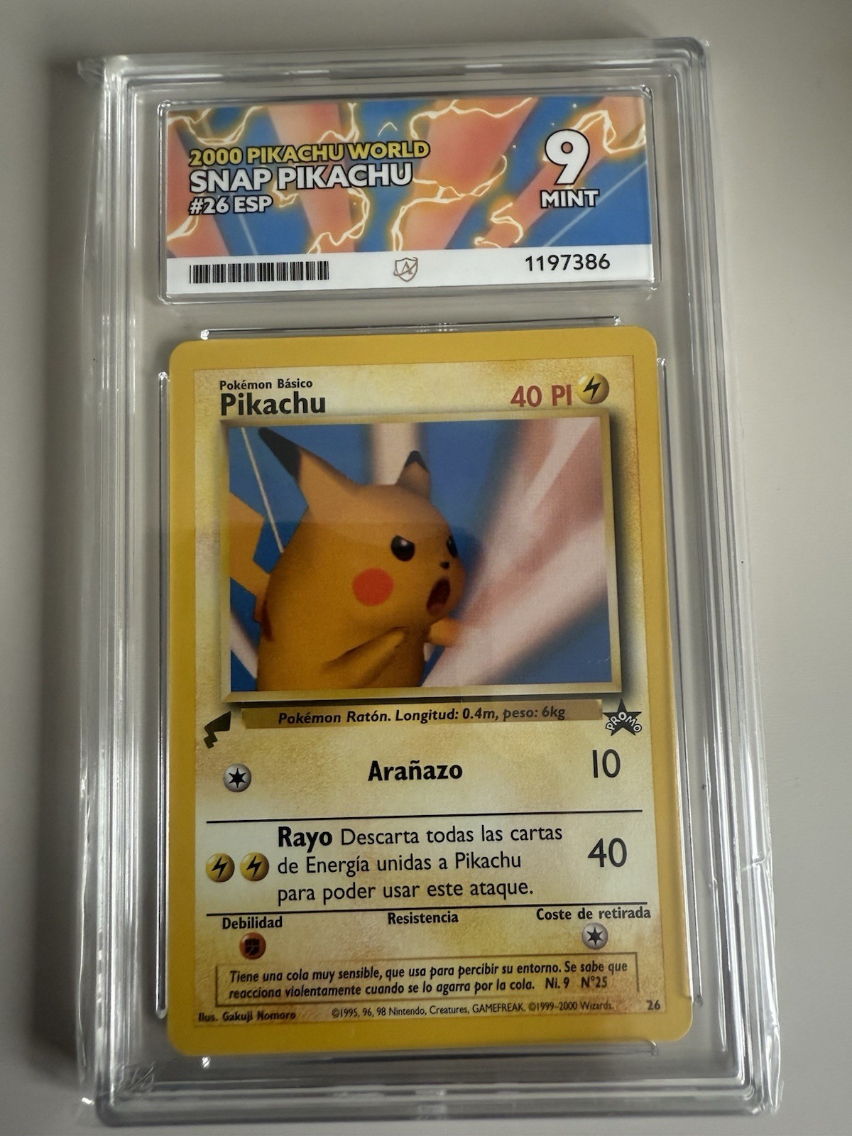 Pokémon TCG Snap Pikachu 2000 World Collection Ace 9