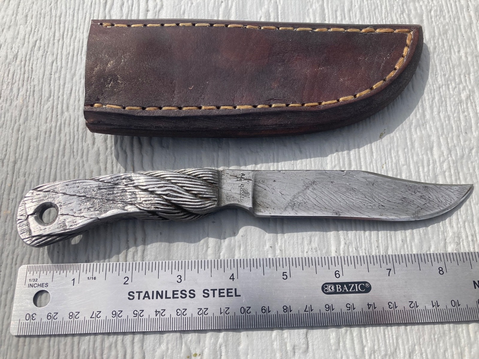 RARE A.G. Russell Cable Damascus Knife