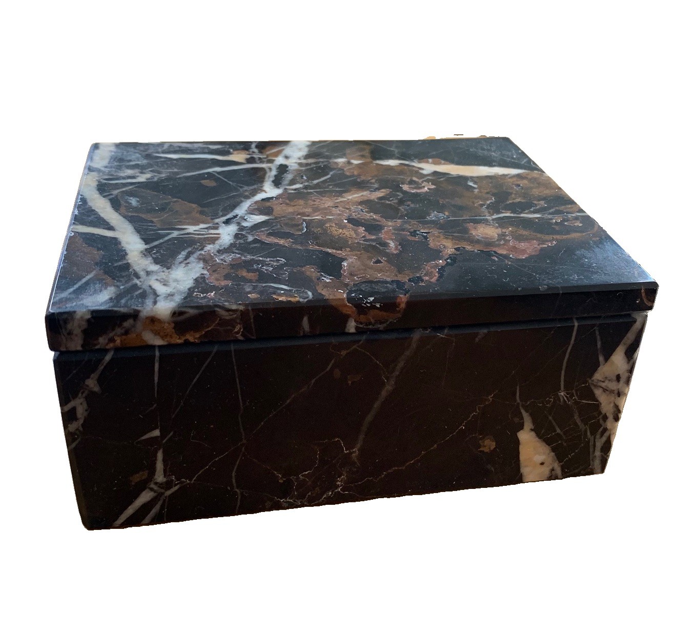 Pier 1 Marble Trinket Box Vintage Made in Pakistan Heavy Marble-5x4x2