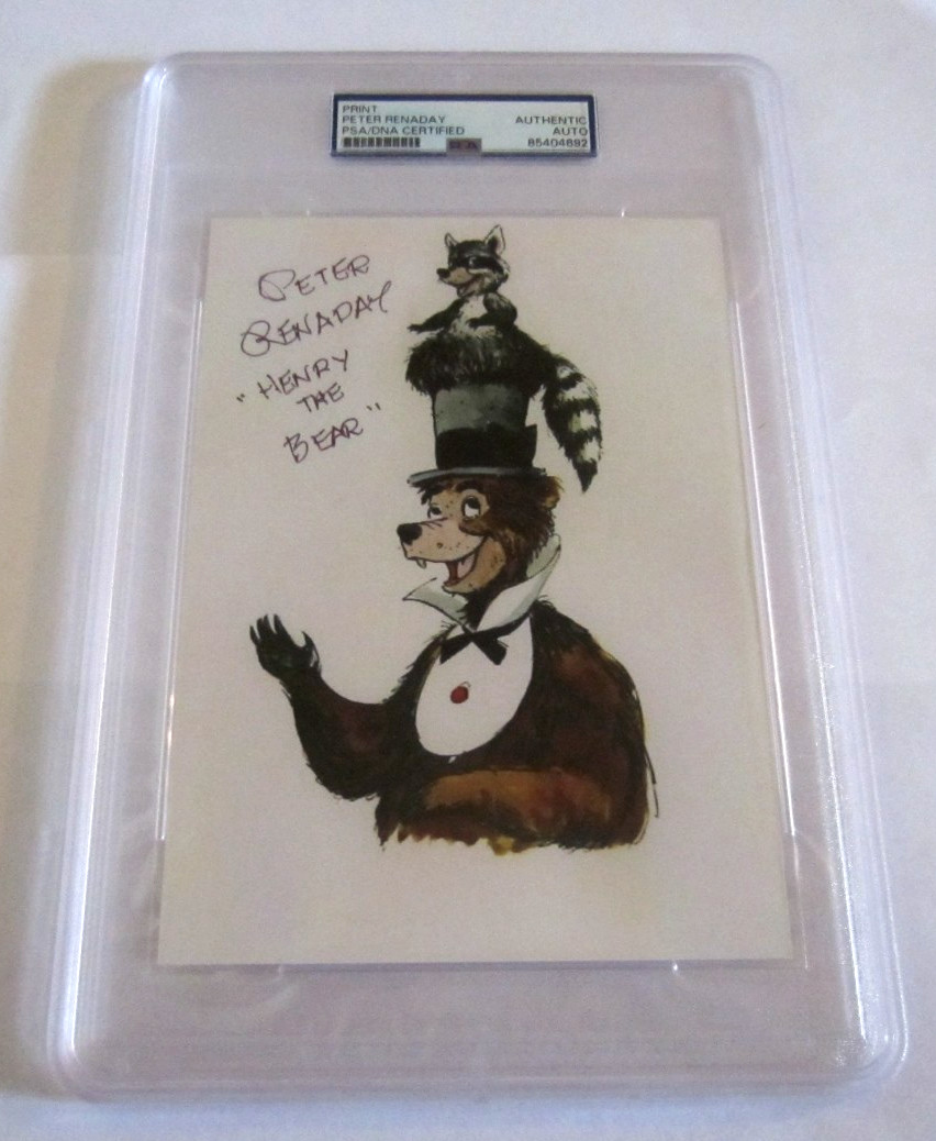 Peter Renaday signed autographed PSA 5x7 photo Disney\'s Country Bear Jamboree