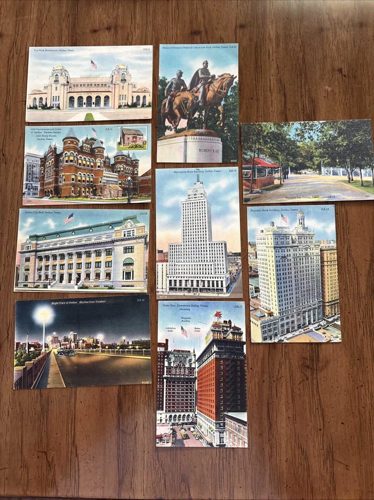 Lot of 9 Vintage Dallas Texas Postcards DA Series Martin News Agency
