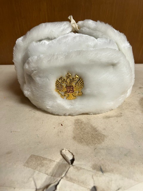 Genuine Russian Ushanka, White, Unused.