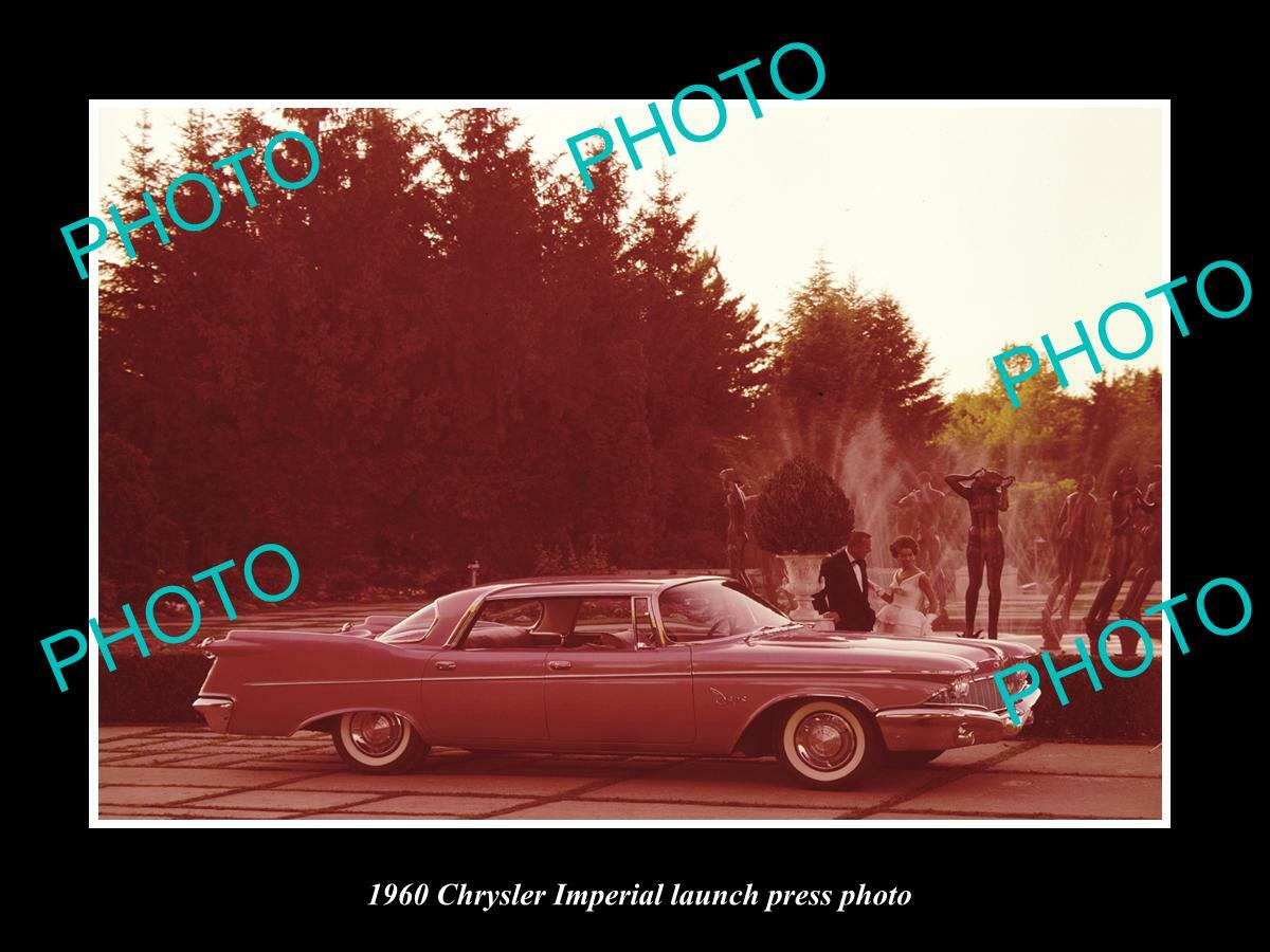 OLD POSTCARD SIZE PHOTO OF 1960 CHRYSLER IMPERIAL LAUNCH PRESS PHOTO 2
