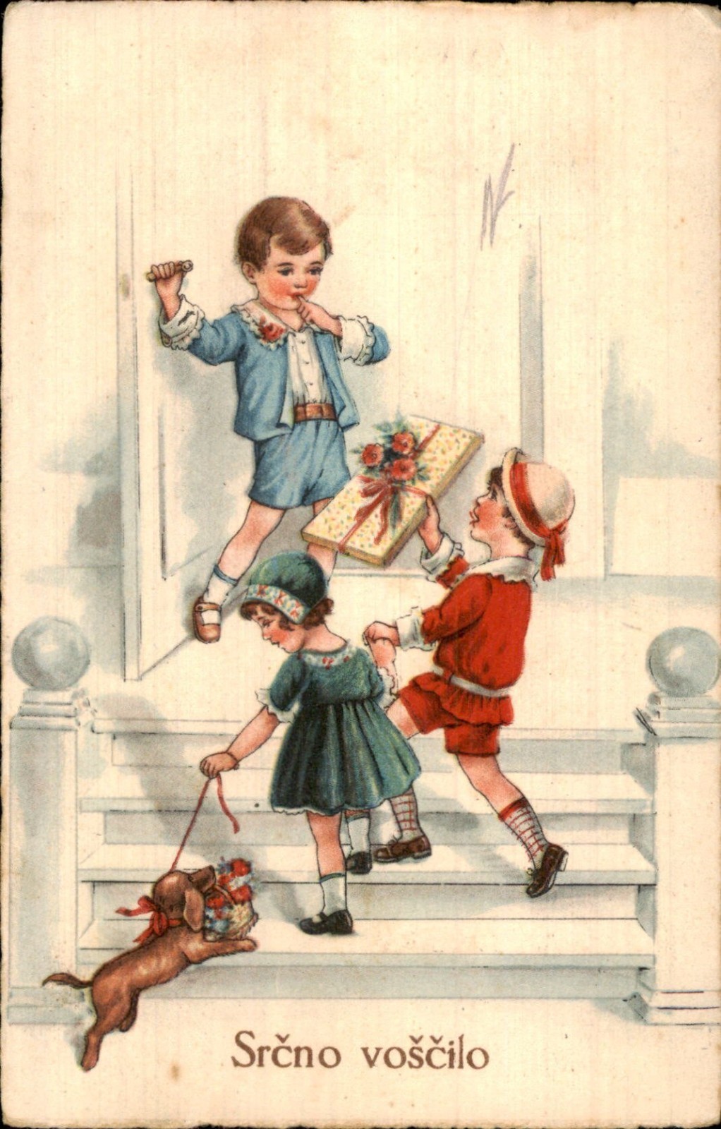 Srčno voščilo -Slovenian Postcard - Vintage Postcard